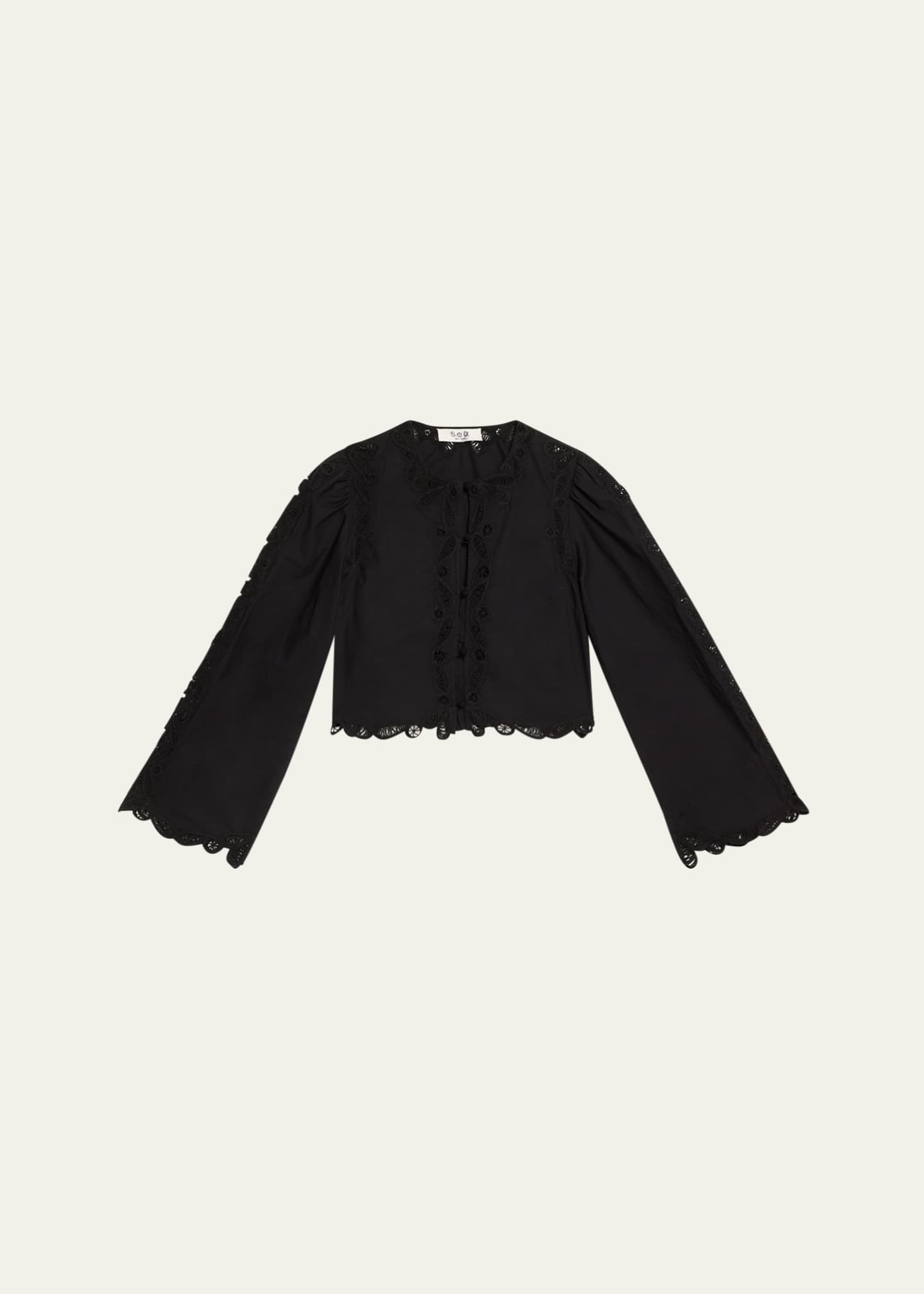 Elke Embroidered Long-Sleeve Blouse