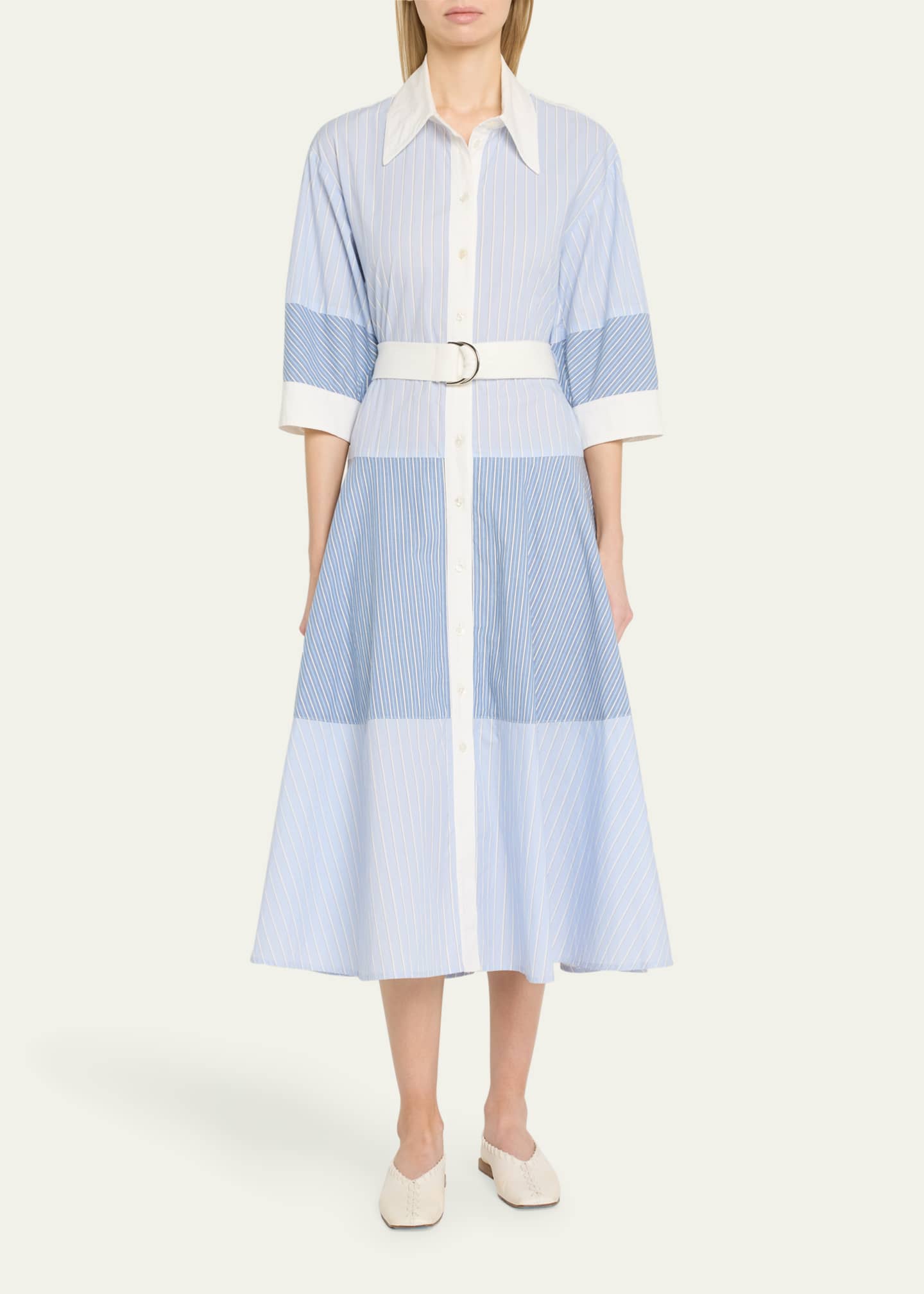 Helmi Stripe Belted Shirtdress - Thumbnail 2