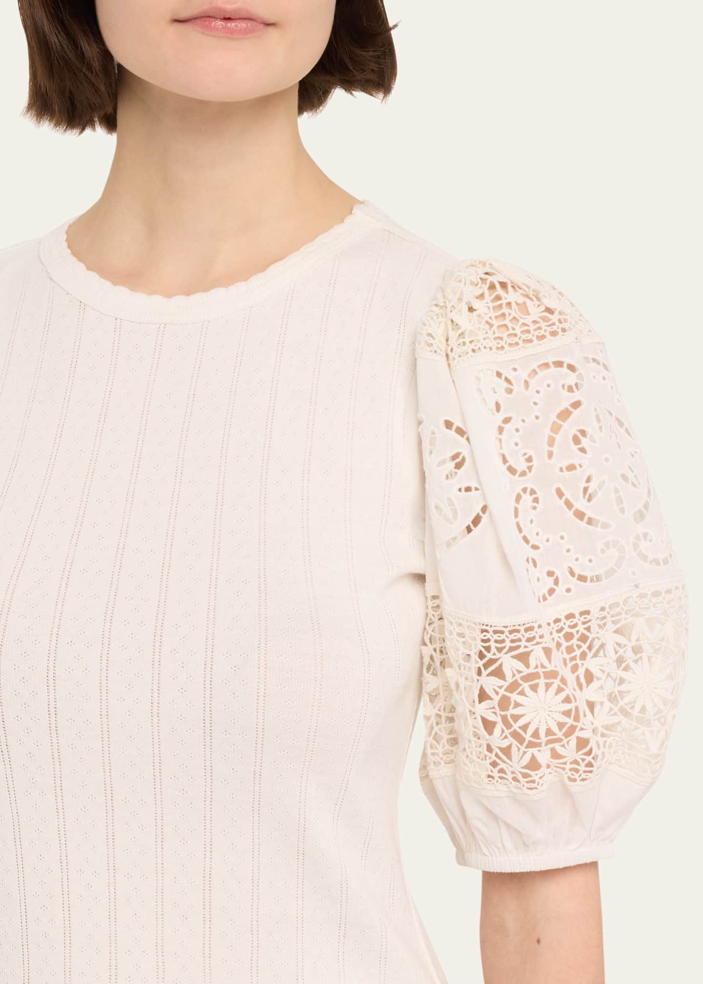 Dahlia Combo Eyelet-Sleeve Top - Thumbnail 5