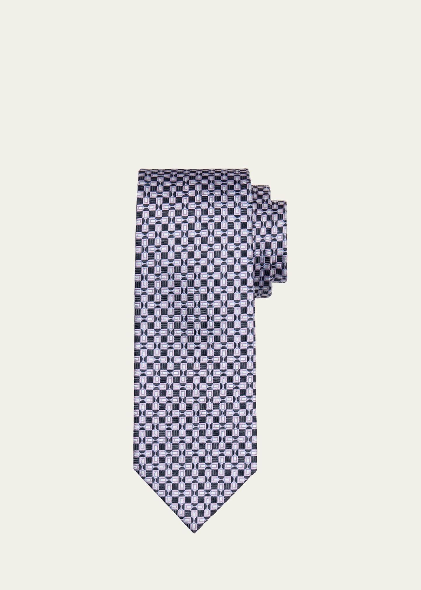 Brioni Men's Geometric Jacquard Silk Tie