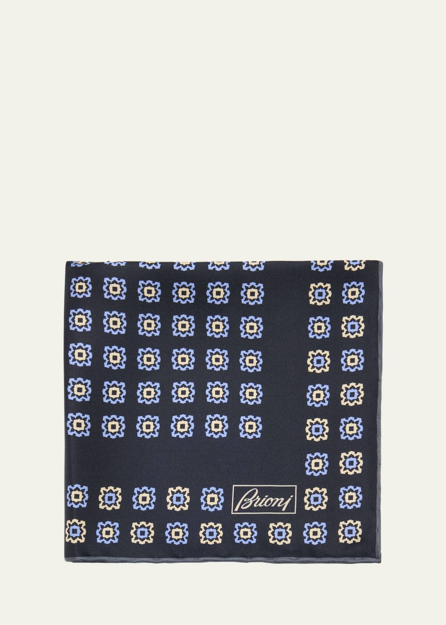 Brioni Men's Floral Silk Pocket Square