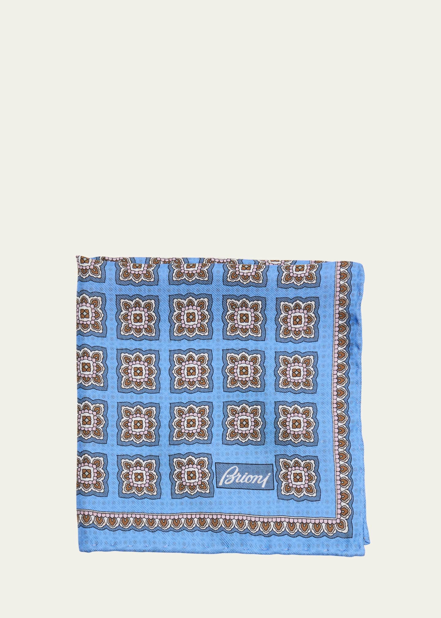 Brioni Men's Floral Silk Pocket Square Image 1 of 2