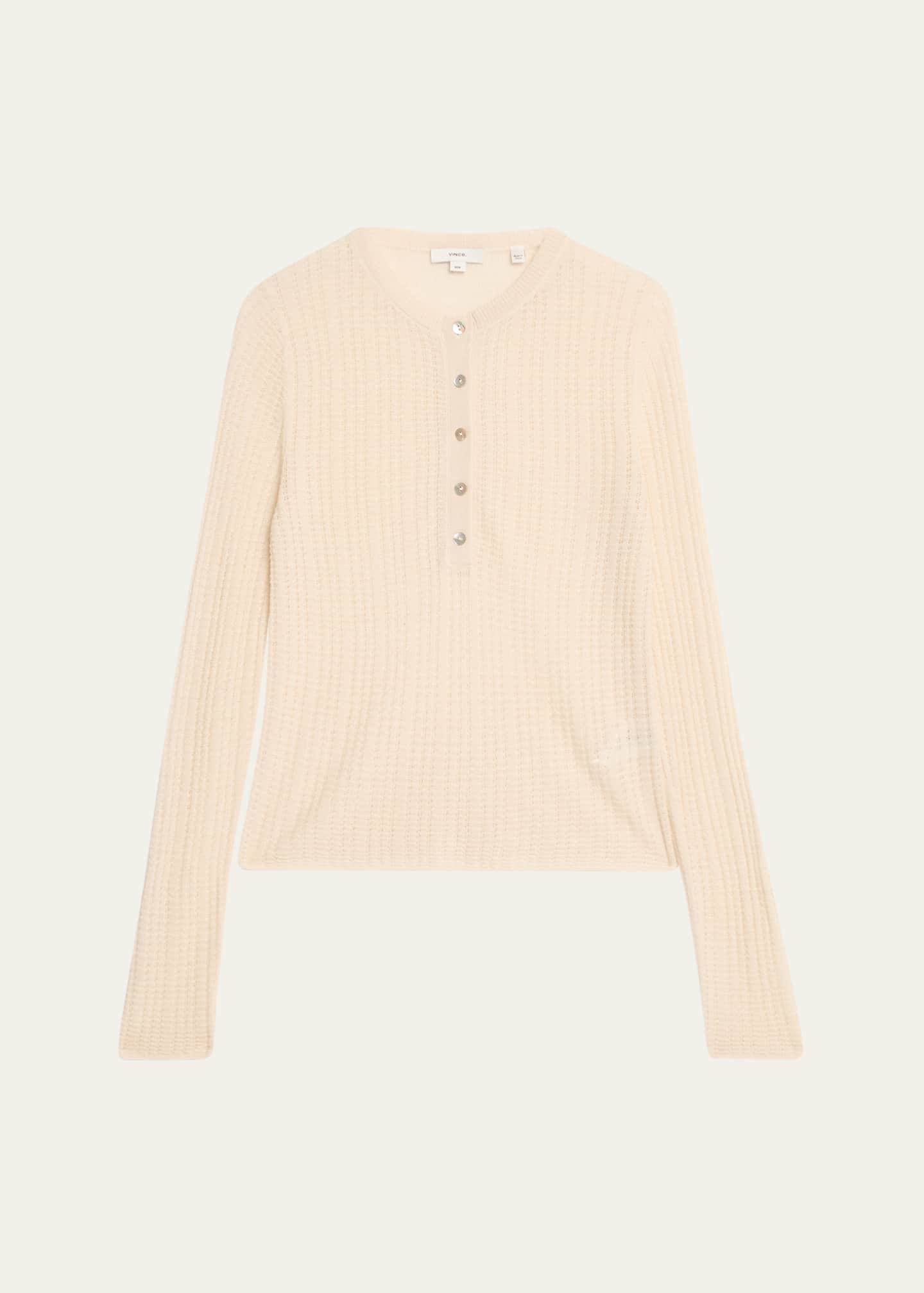 Vince Waffle-Knit Henley Top Image 1 of 5