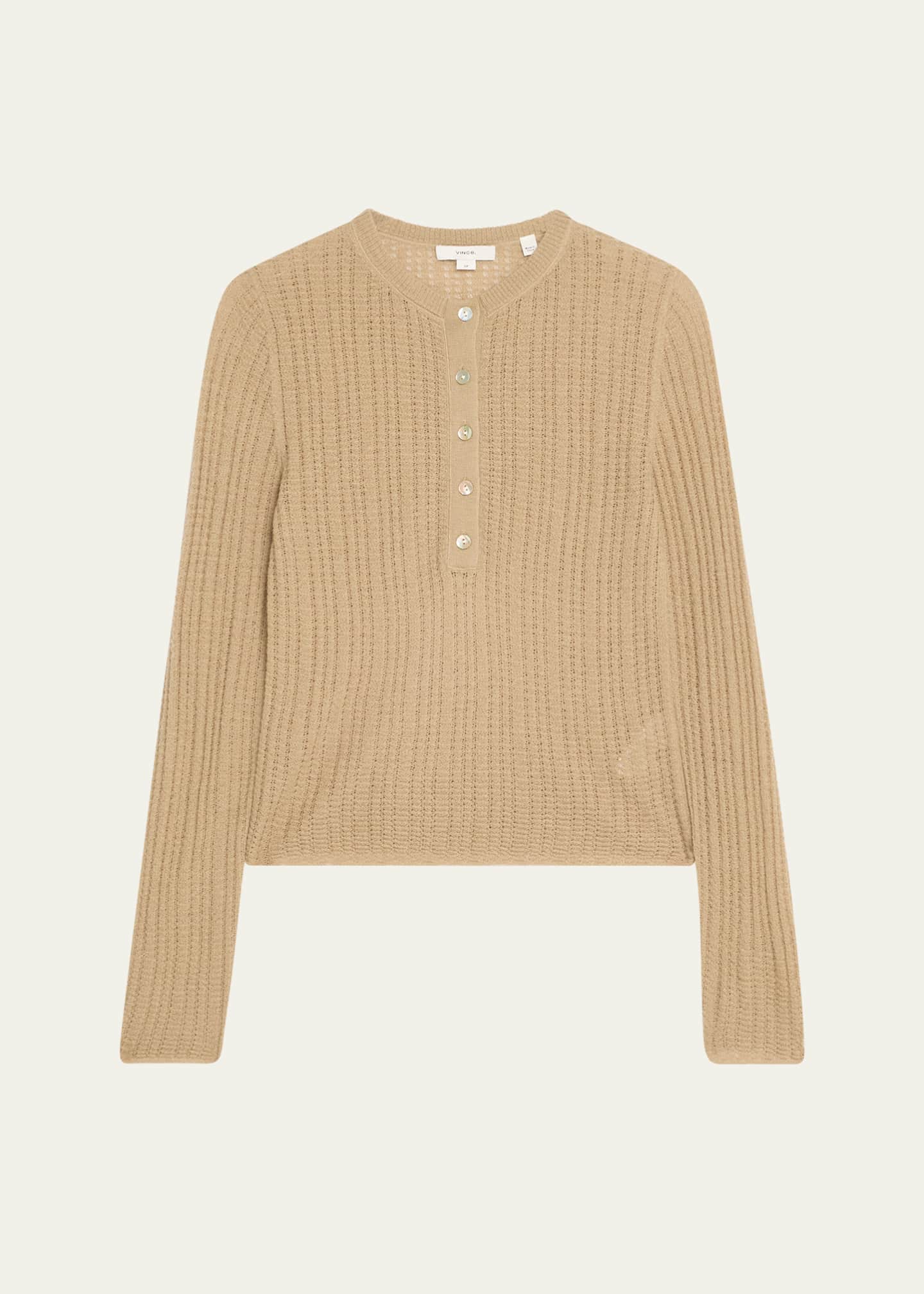 Vince Waffle-Knit Henley Top Image 1 of 5