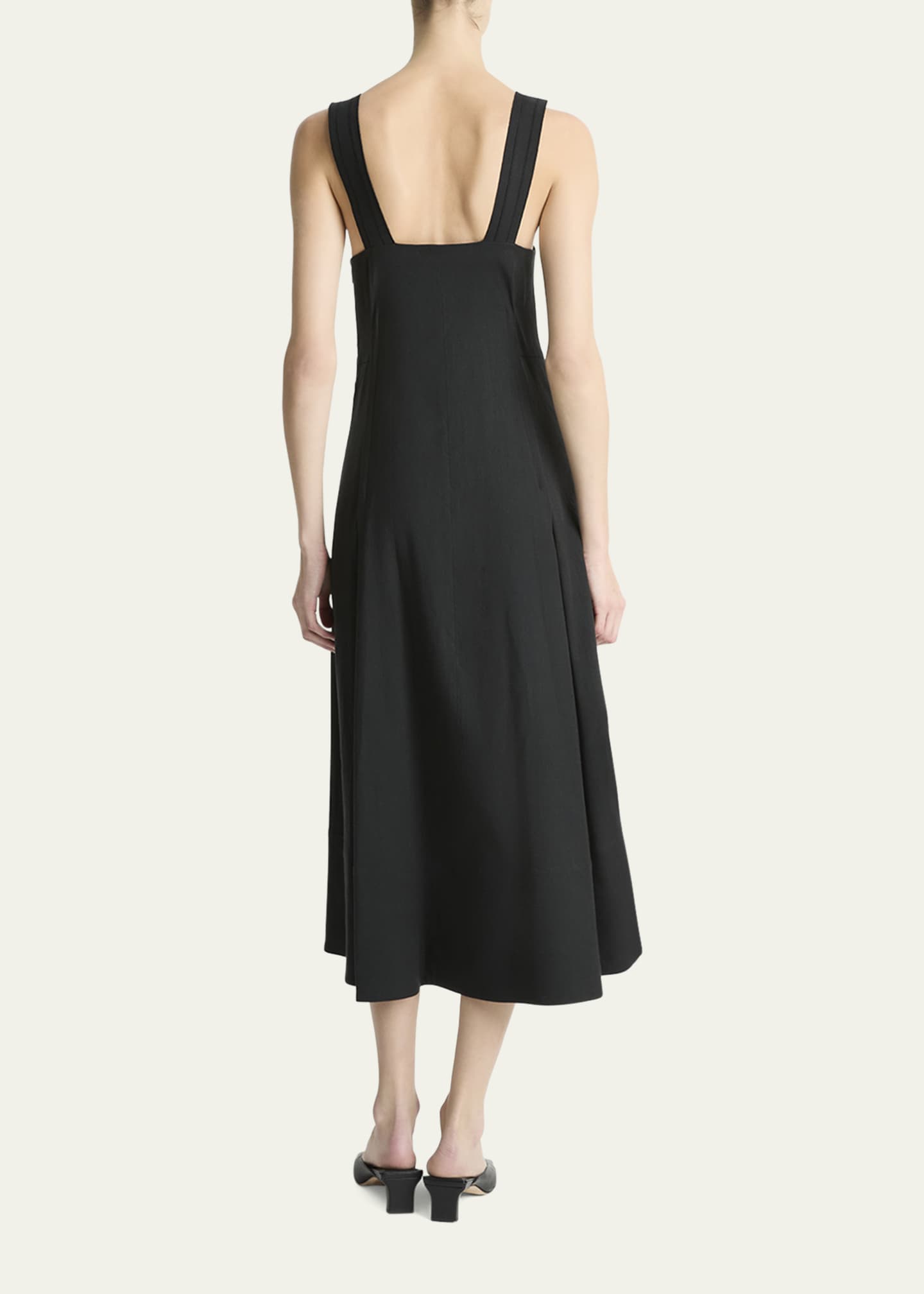 Vince Sleeveless Linen-Blend Cami Dress Image 3 of 5