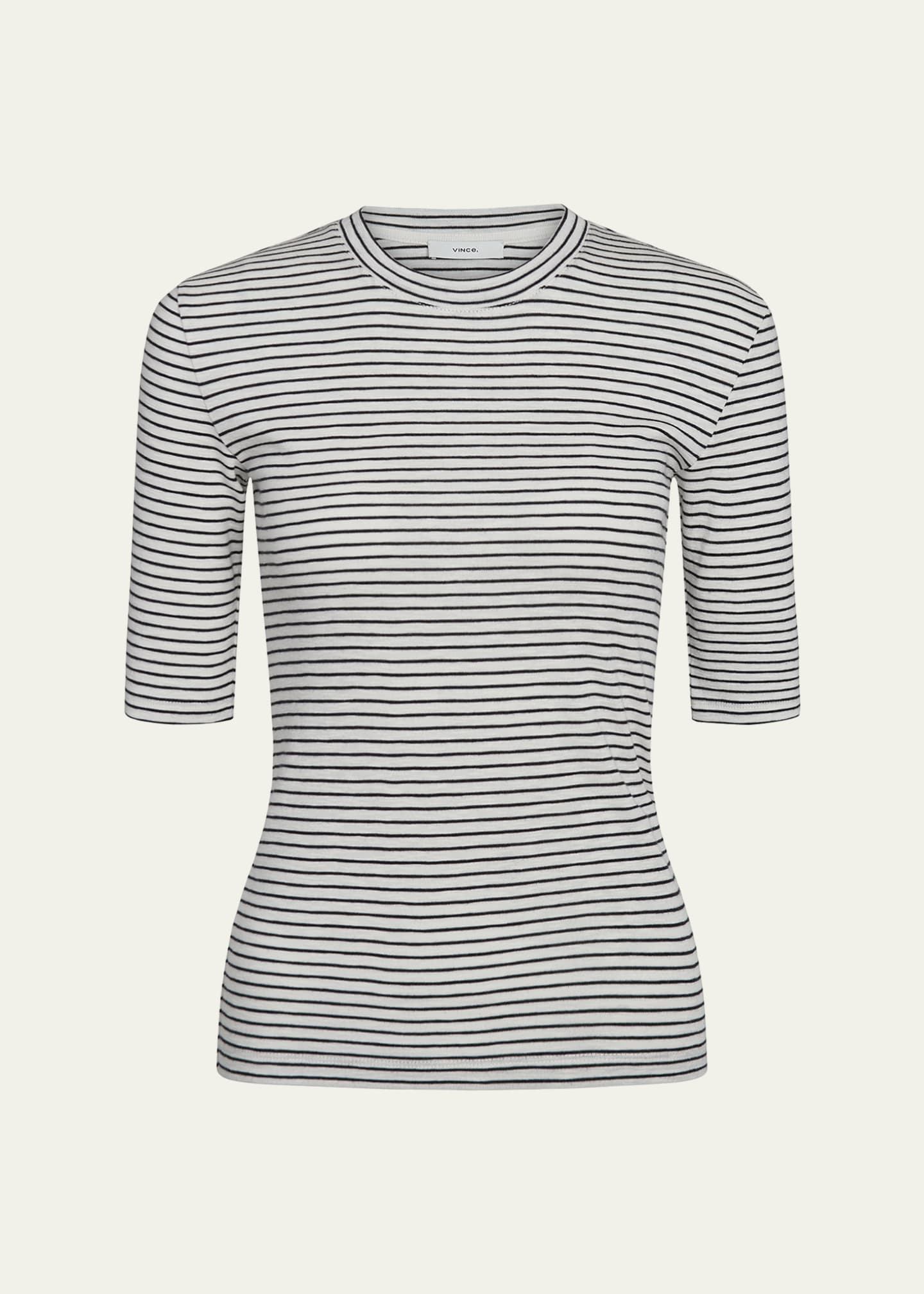 Vince Stripe Elbow-Sleeve Top Image 1 of 5