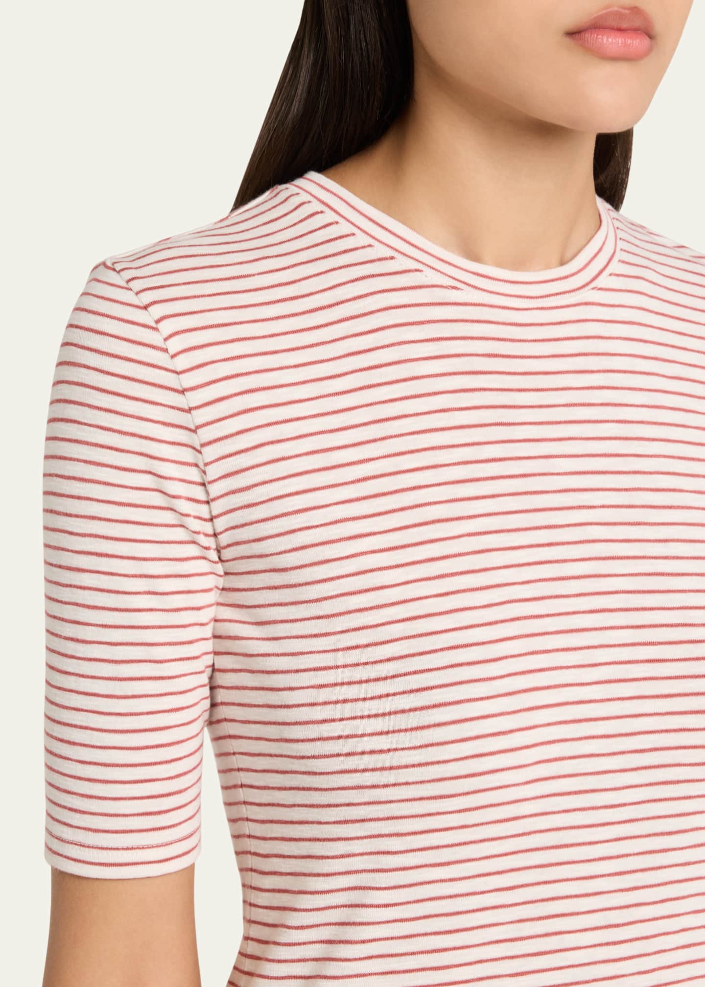 Stripe Elbow-Sleeve Top - Thumbnail 5