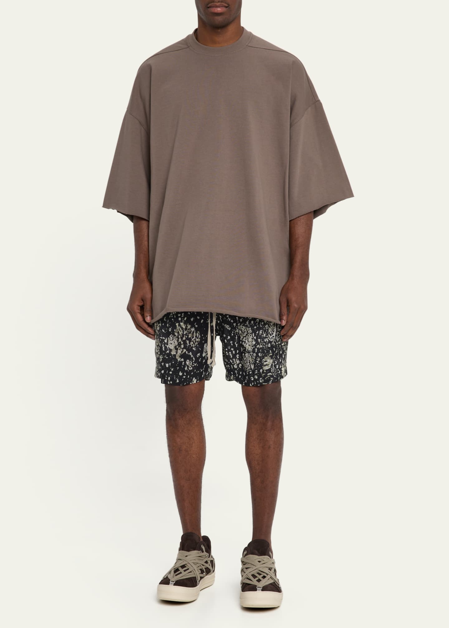 Rick Owens Men's Megalaced Suede Low-Top Sneakers Image 3 of 6