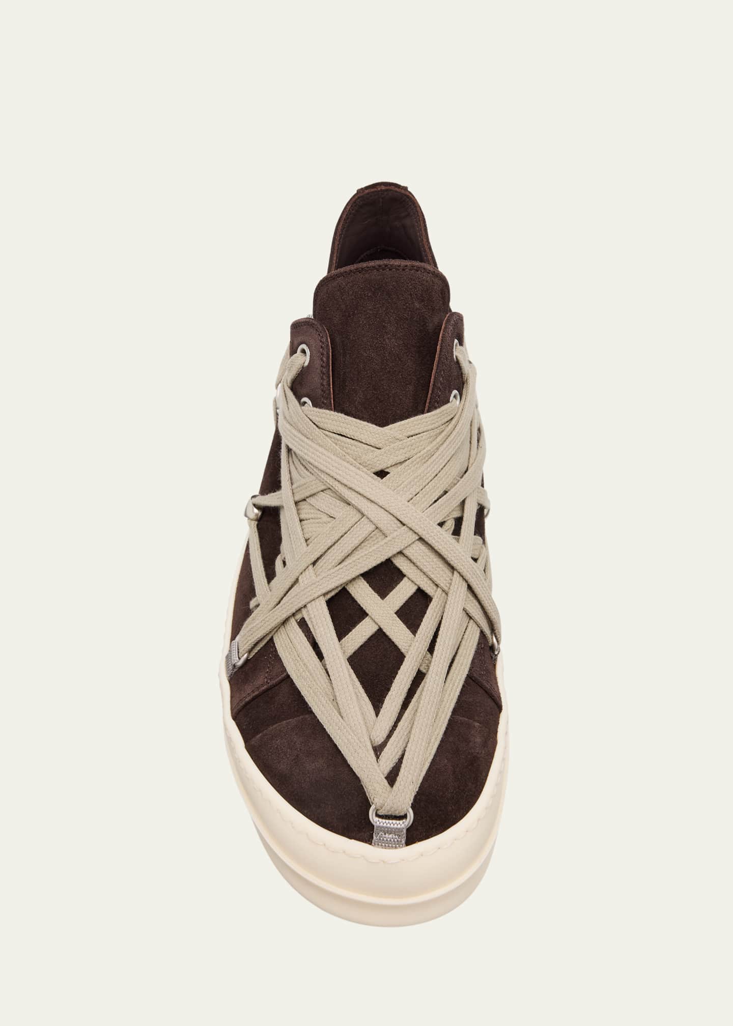 Rick Owens Men's Megalaced Suede Low-Top Sneakers Image 6 of 6