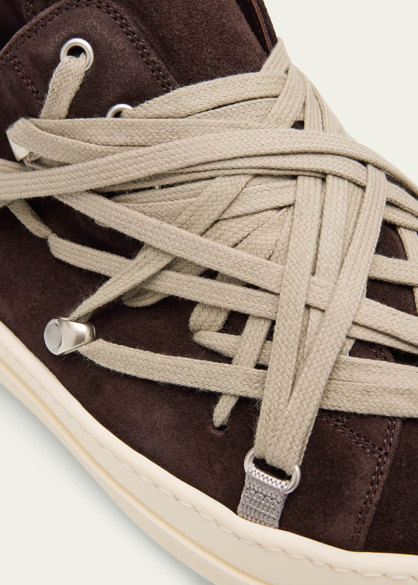 Rick Owens Men's Megalaced Suede Low-Top Sneakers Image 5 of 6