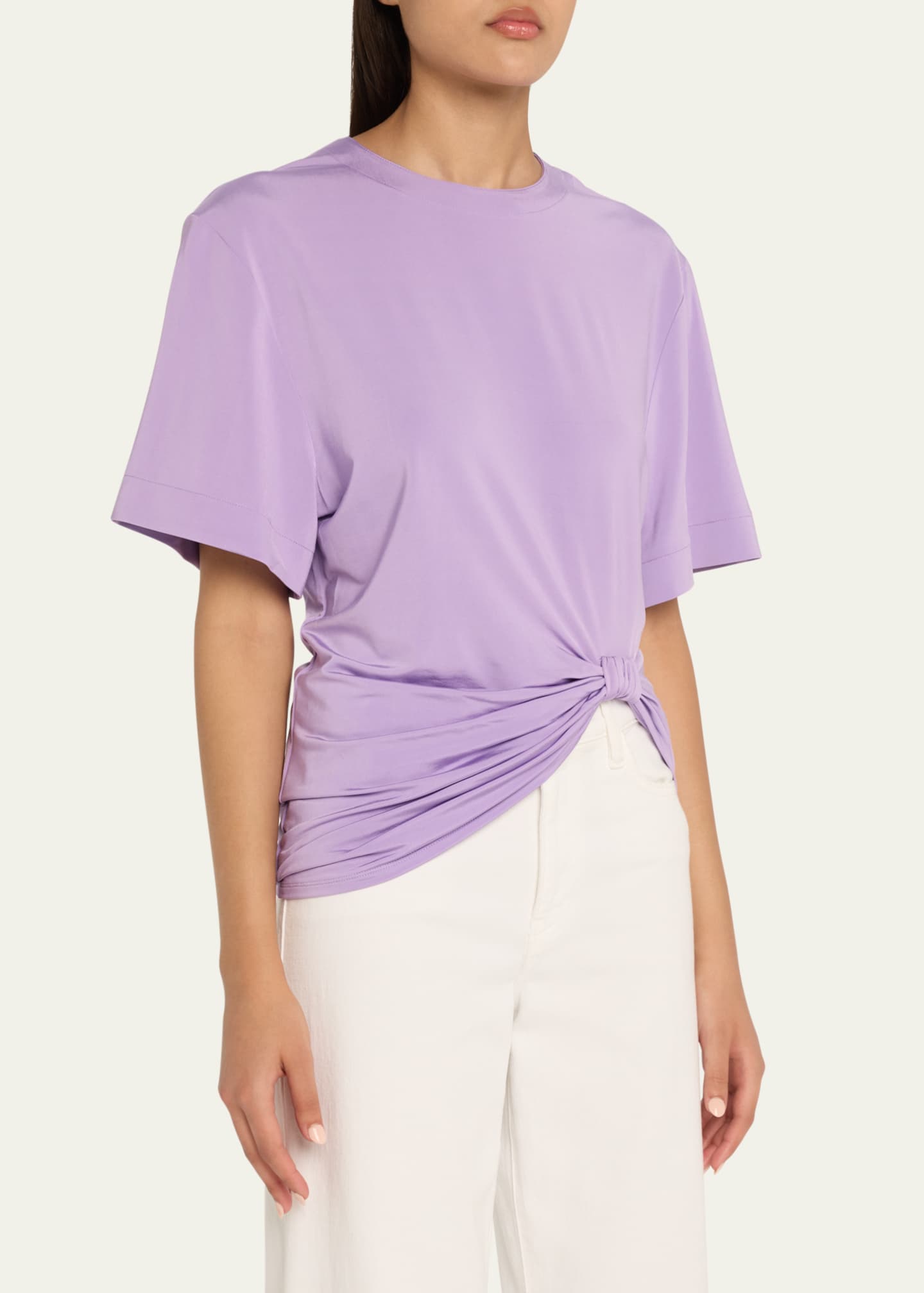 Short-Sleeve Ruched T-Shirt - Thumbnail 4