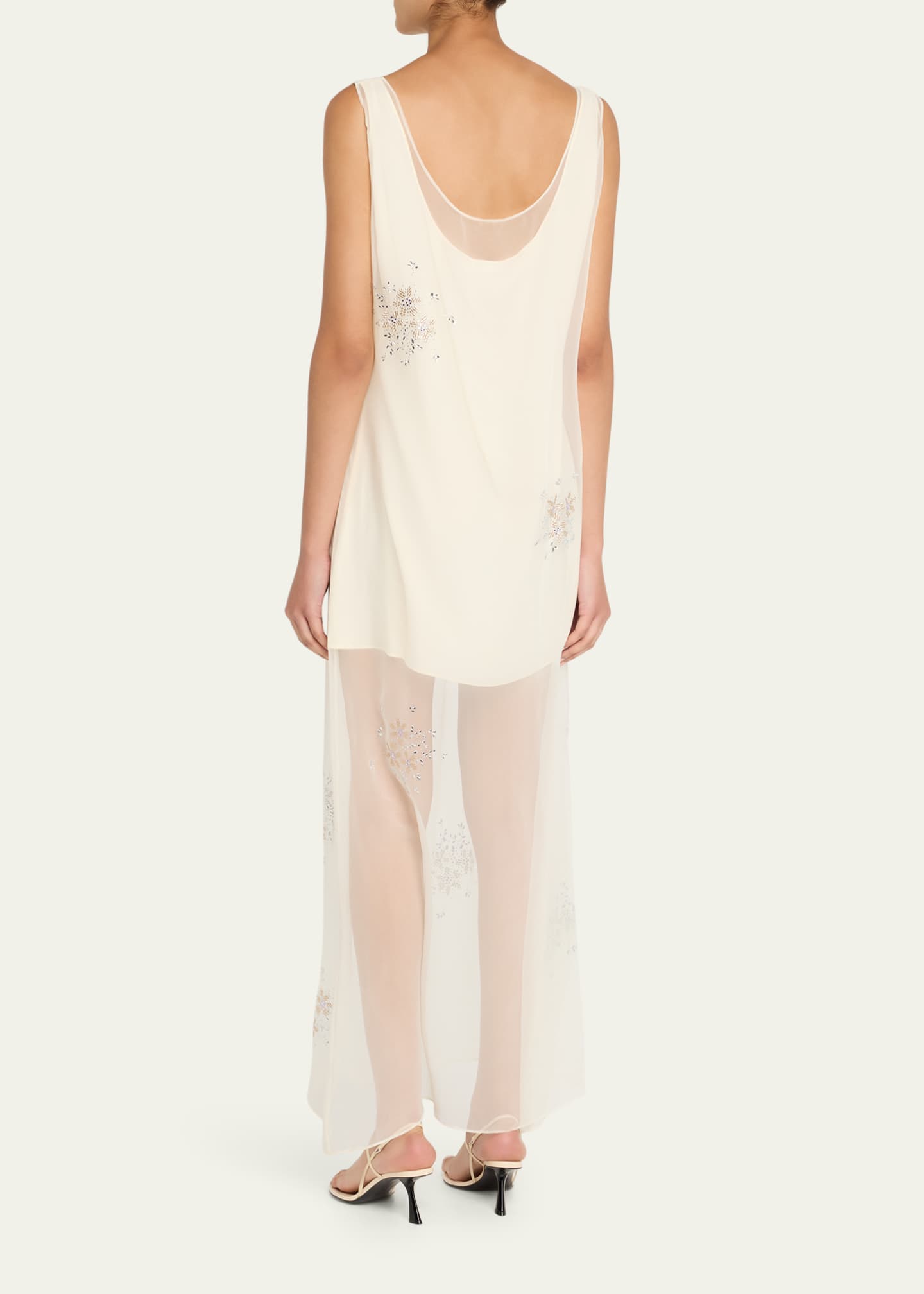Embellished Tulle Sleeveless Maxi Dress