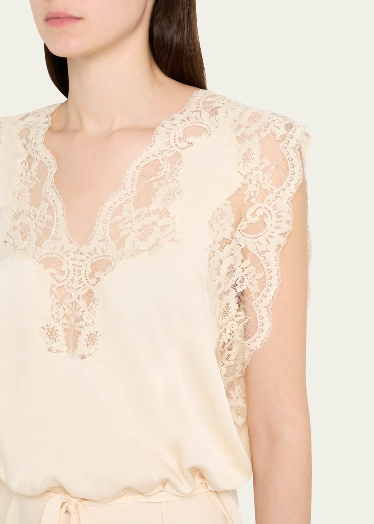 Rabanne Lace Drawstring Metallic Hem Dress Image 5 of 5