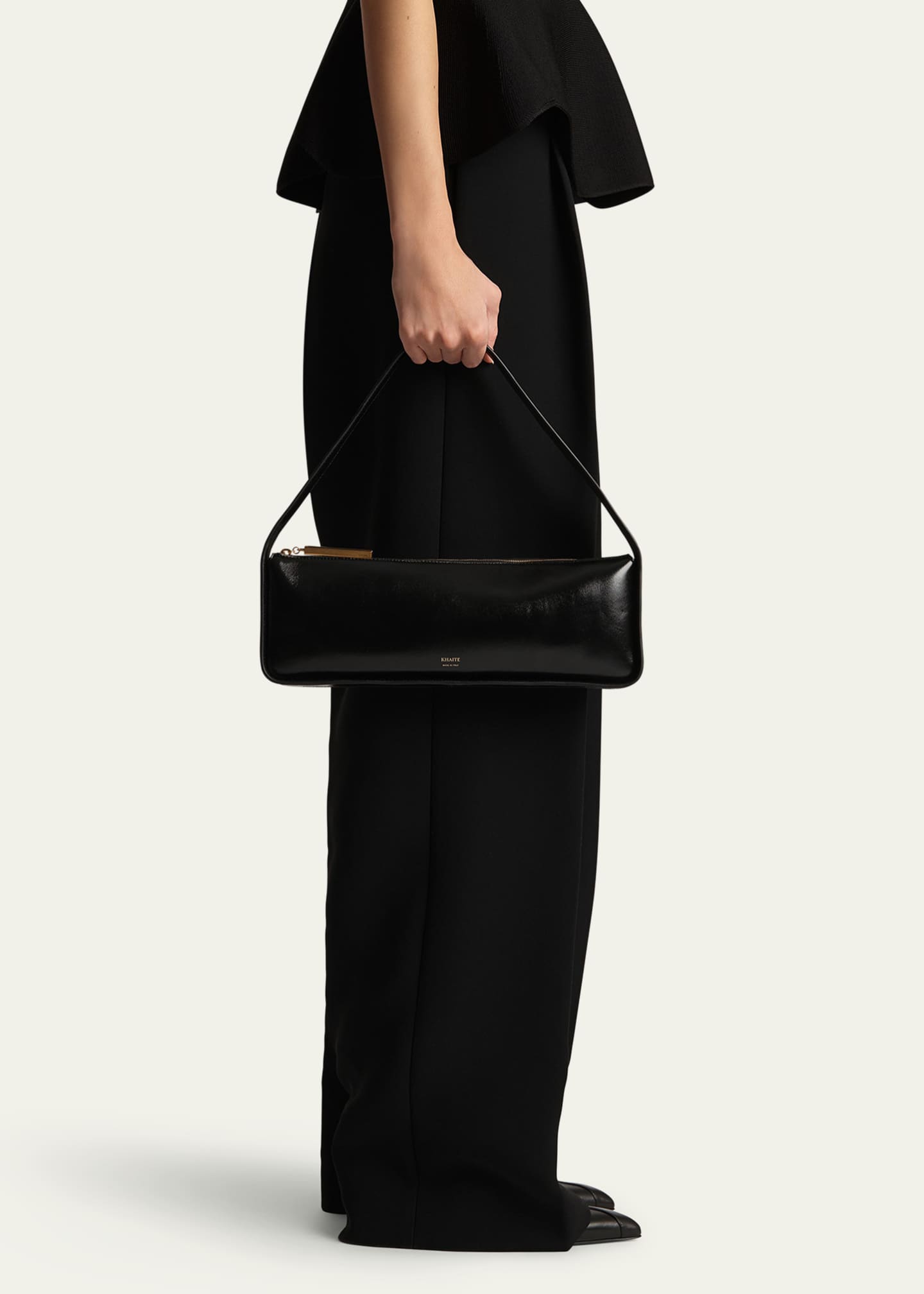 Khaite Lori Crackle Patent Leather Shoulder Bag Image 2 of 4