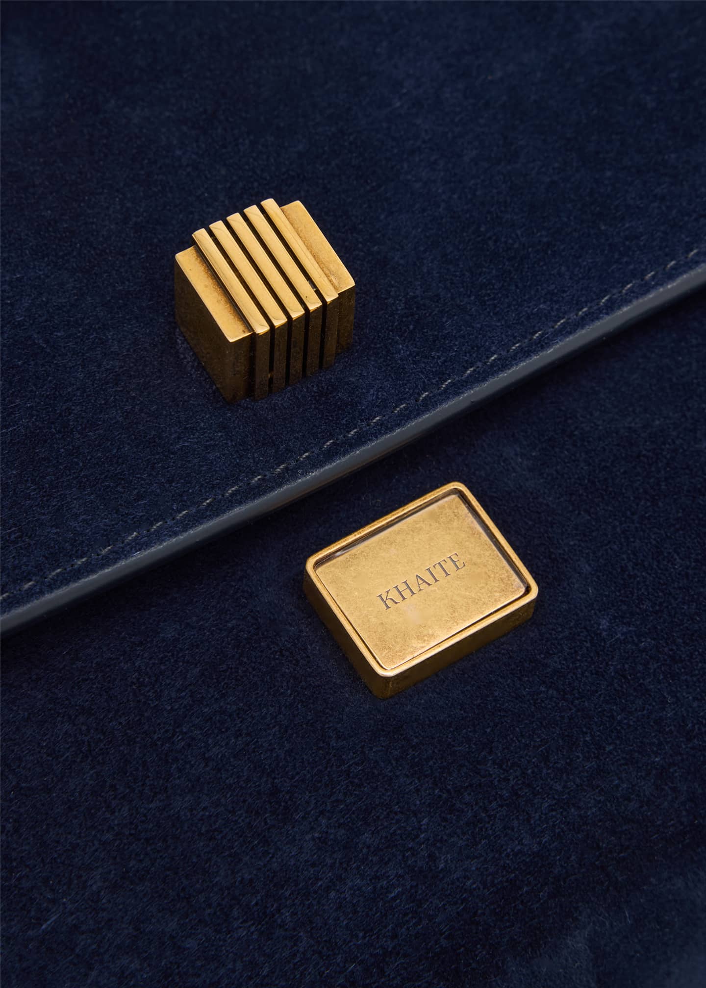 Khaite Audrey Flap Suede Clutch Bag Image 6 of 6