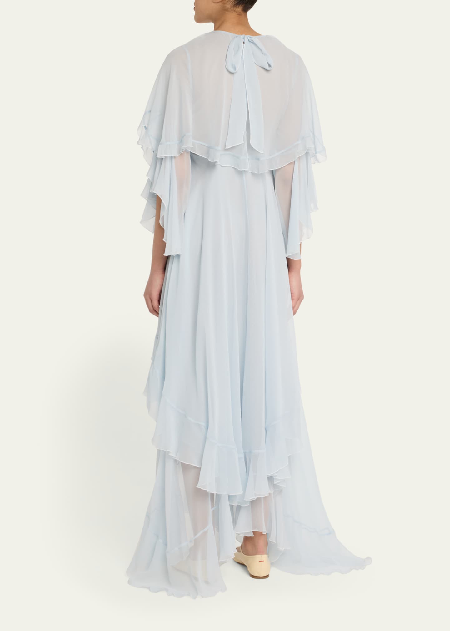 LoveShackFancy Collia Silk Chiffon Maxi Dress Image 3 of 5