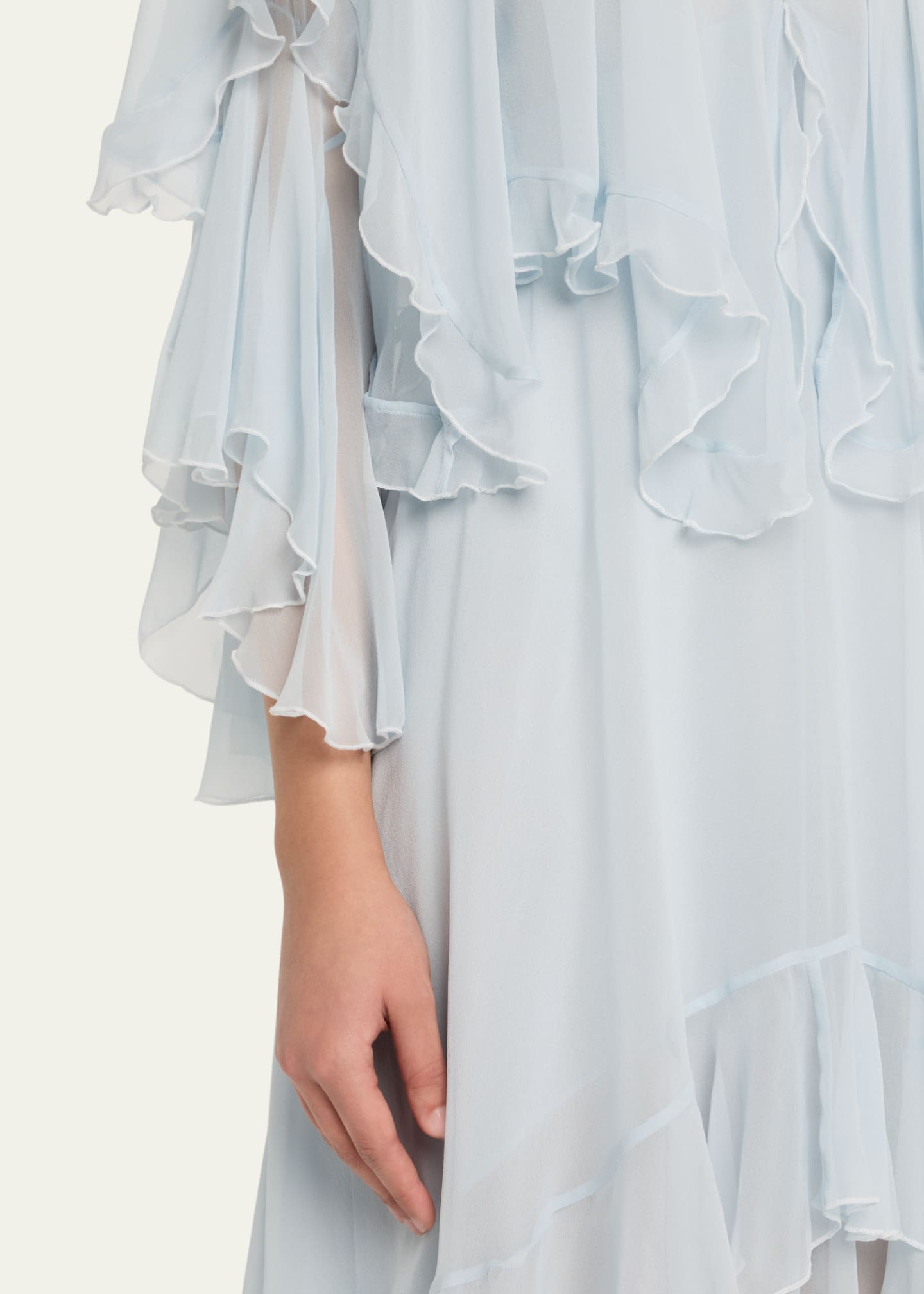 LoveShackFancy Collia Silk Chiffon Maxi Dress Image 5 of 5