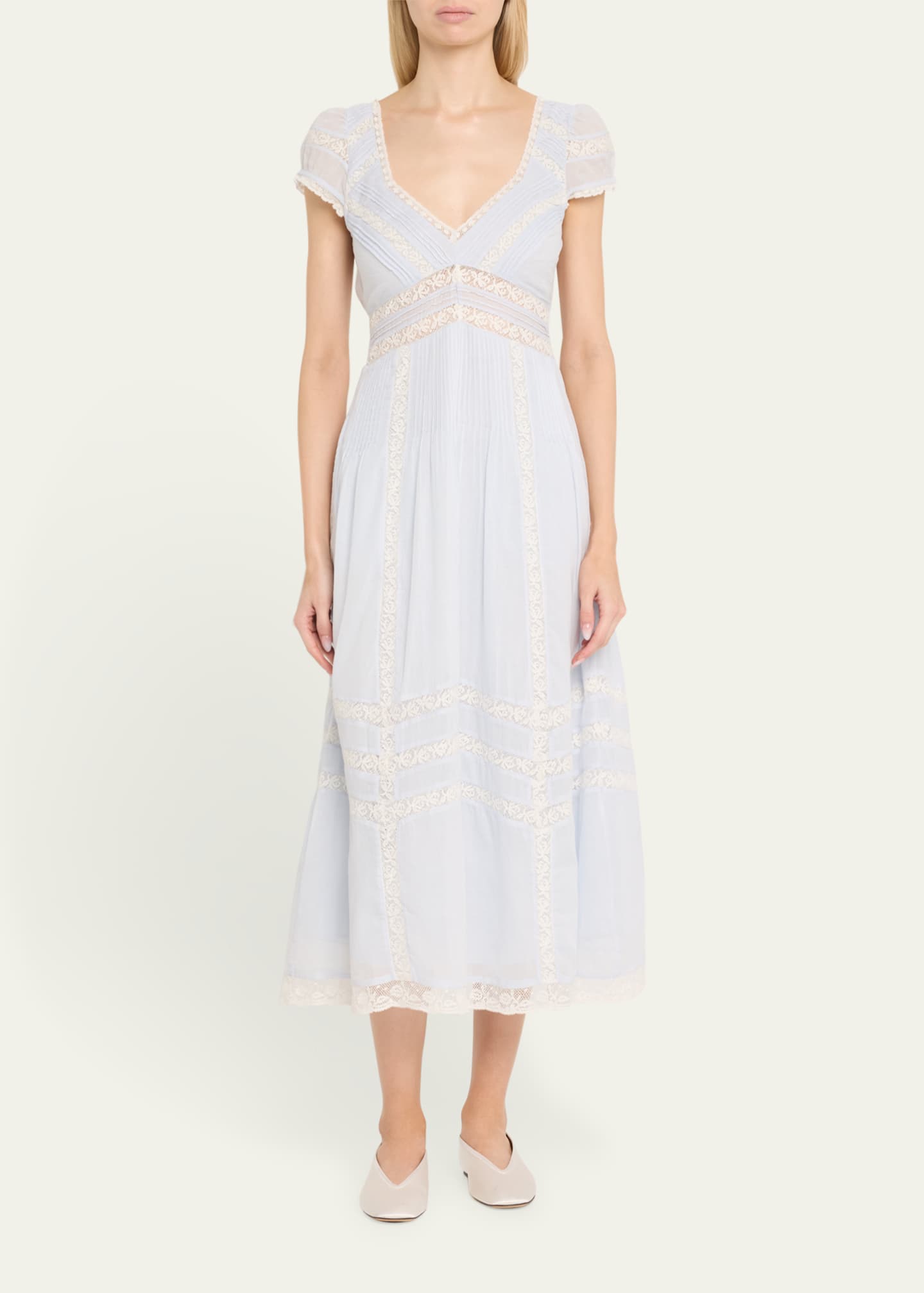 LoveShackFancy Suvi Cotton Midi Dress Image 2 of 5