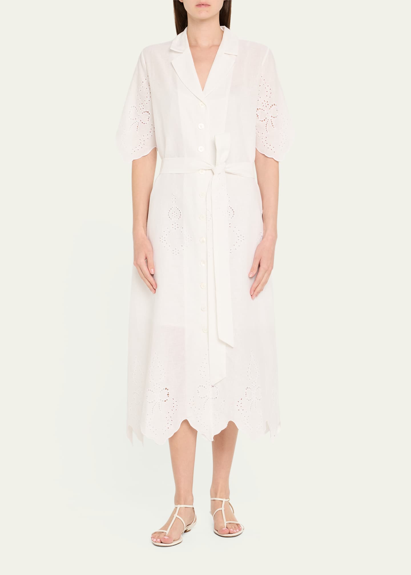 Evi Grintela Milly Scalloped Eyelet-Embroidered Midi Dress Image 2 of 5