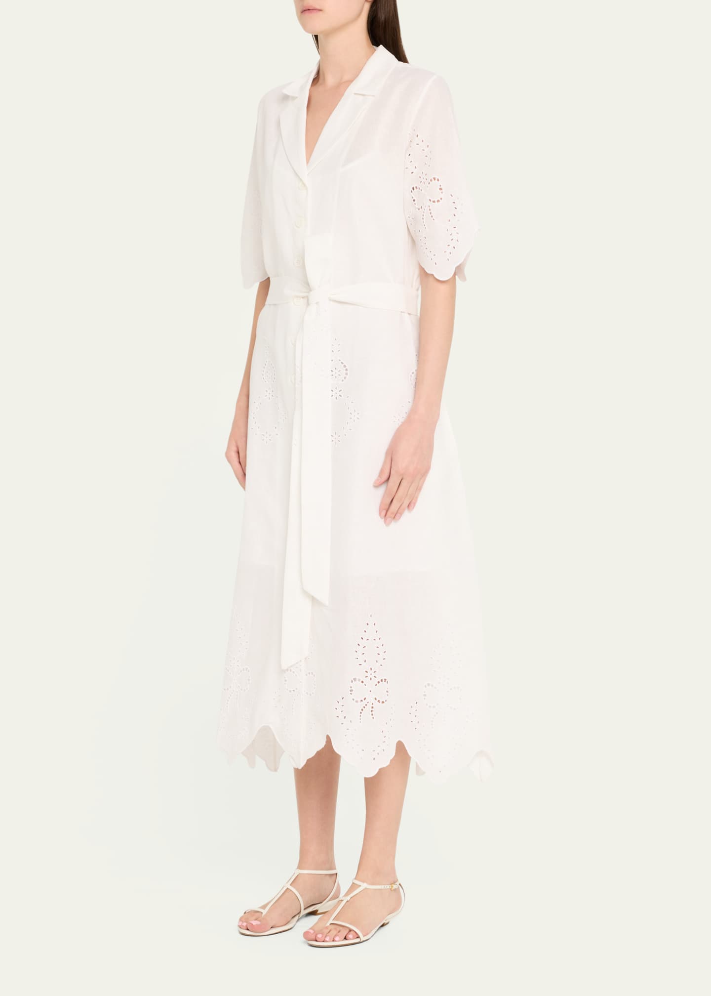 Evi Grintela Milly Scalloped Eyelet-Embroidered Midi Dress Image 4 of 5