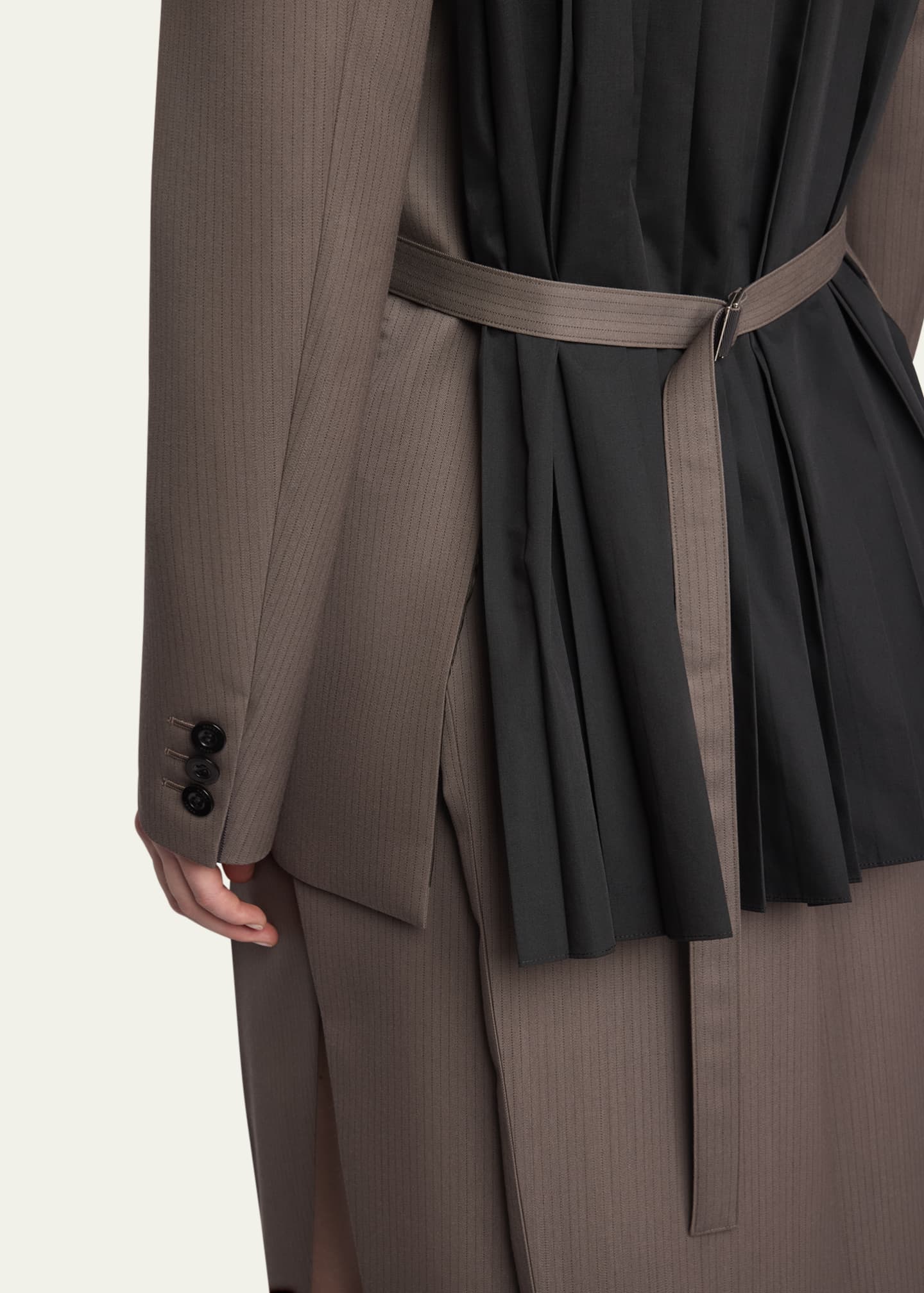 SACAI Hybrid Double-Breasted Pleated Back Blazer Image 5 of 5