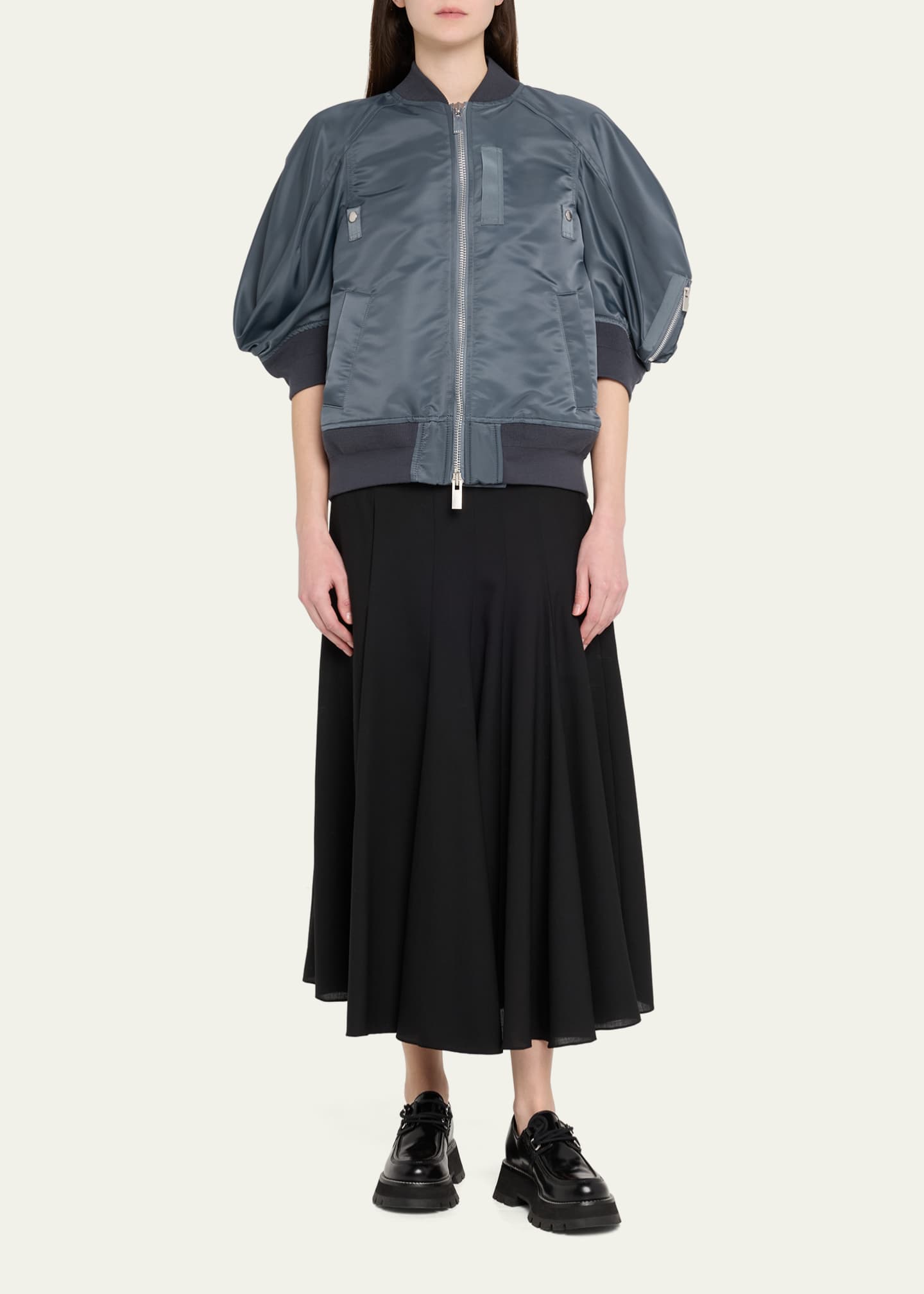 激安通販サイト SACAI Puff Goodman Bergdorf - Jacket Bomber Sleeve ジャケット・アウター