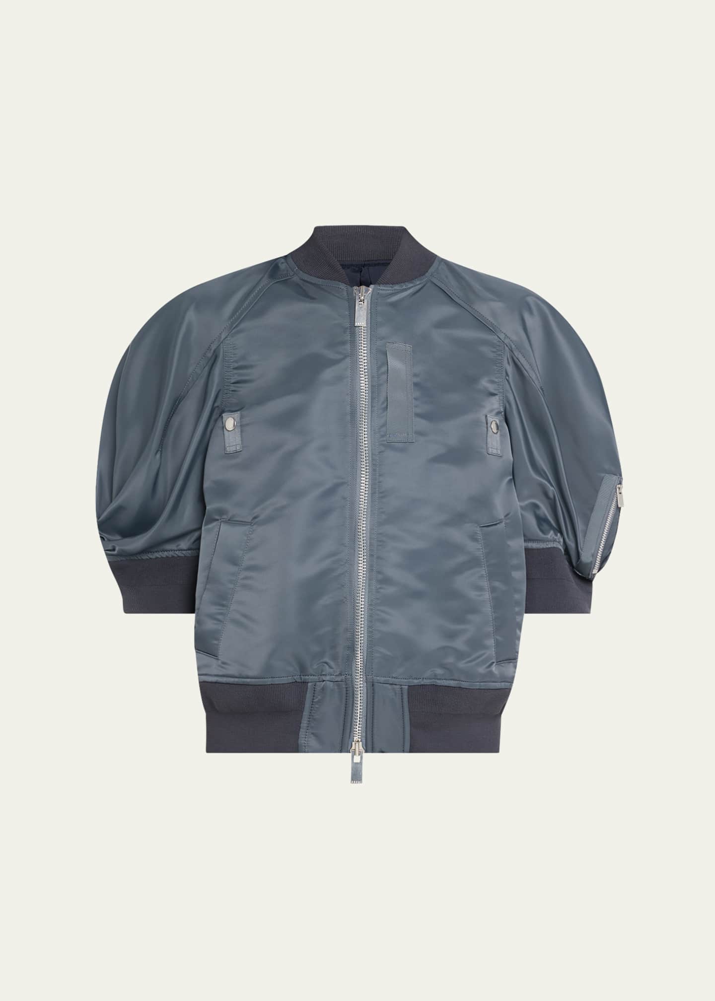 SACAI Puff Sleeve Bomber Jacket - Bergdorf Goodman