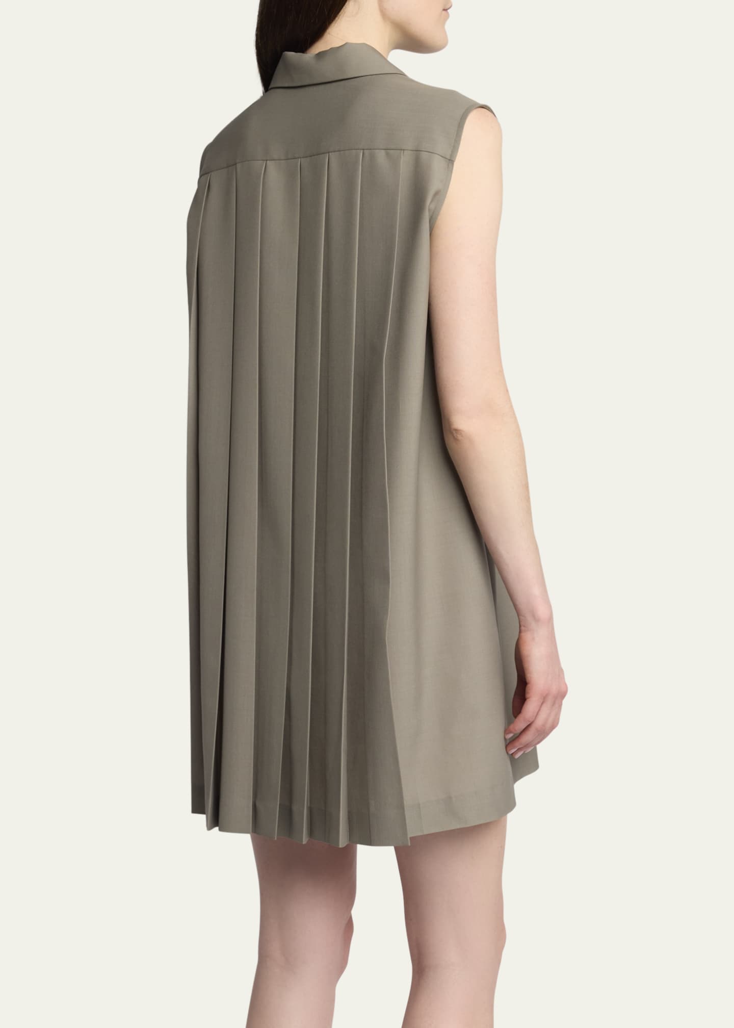 Sleeveless Button Down Shirt Mini Dress - Thumbnail 3