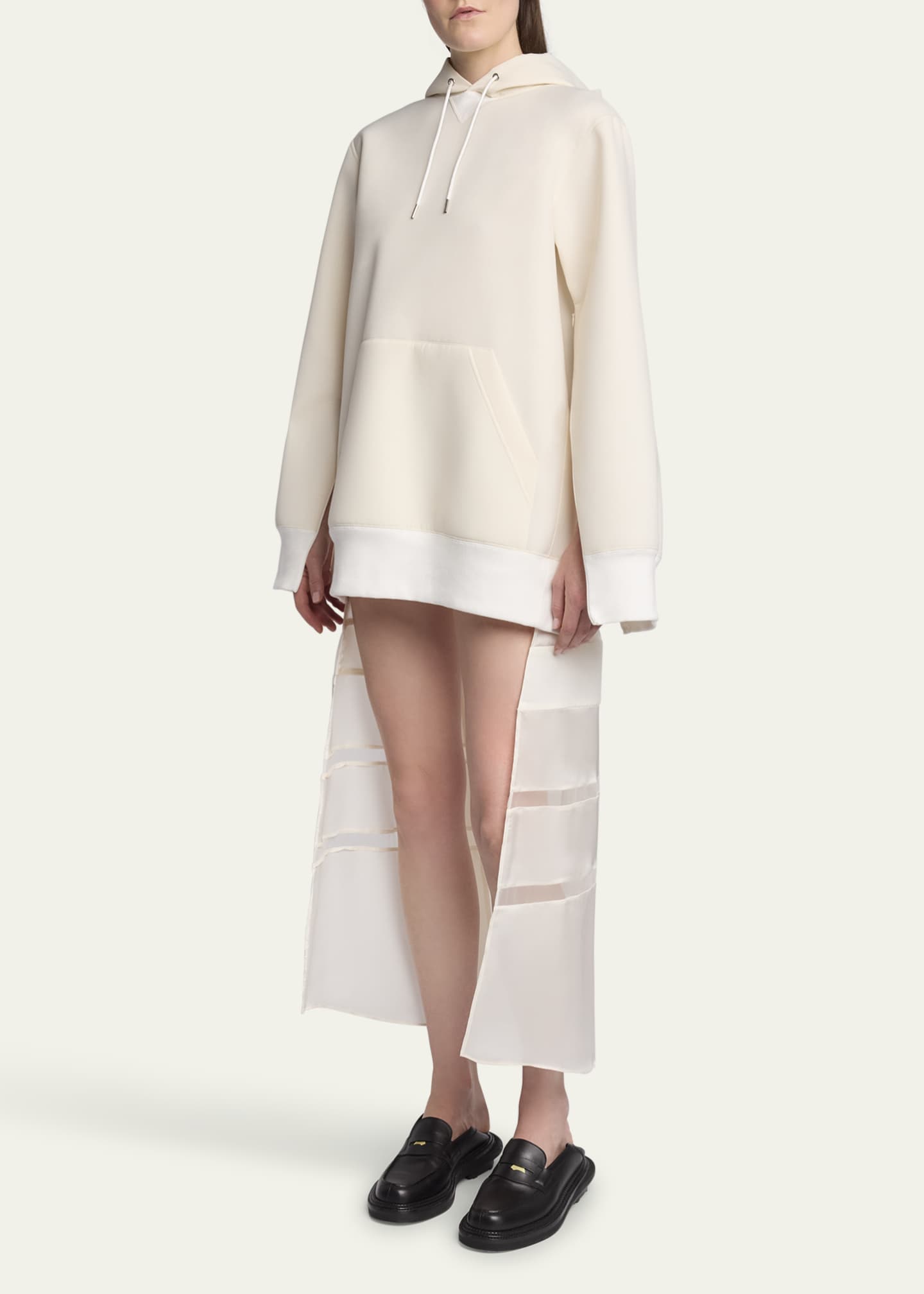 Hoodie Hybrid Sheer Dress - Thumbnail 4