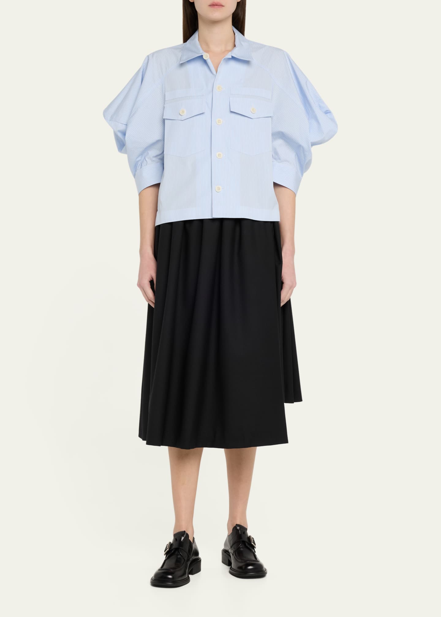SACAI Button Down Cotton Poplin Shirt Image 2 of 5