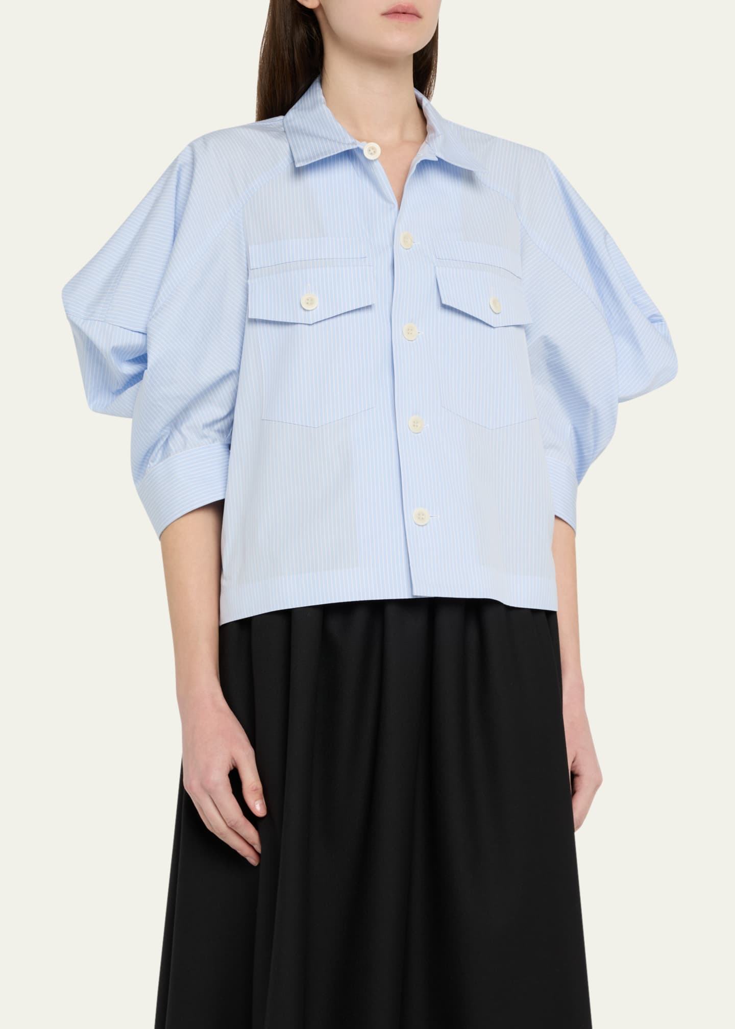 SACAI Button Down Cotton Poplin Shirt Image 4 of 5