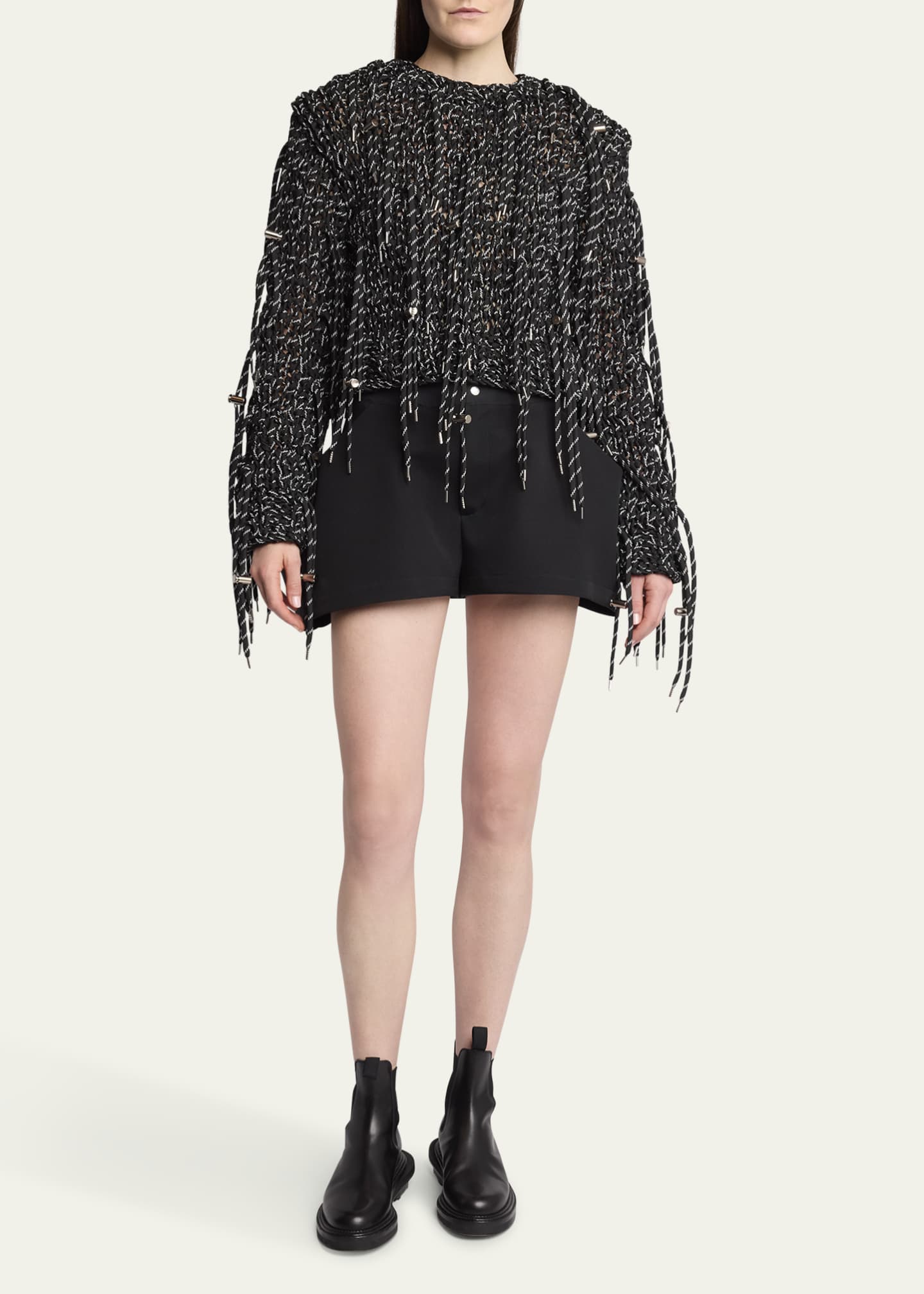 SACAI Shoelace Long Sleeve Sweater Image 2 of 5