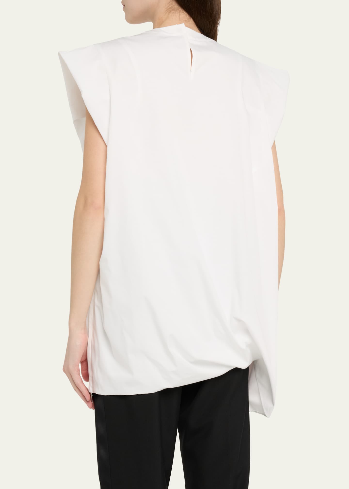 Asymmetric Cap Sleeve T-Shirt - Thumbnail 3