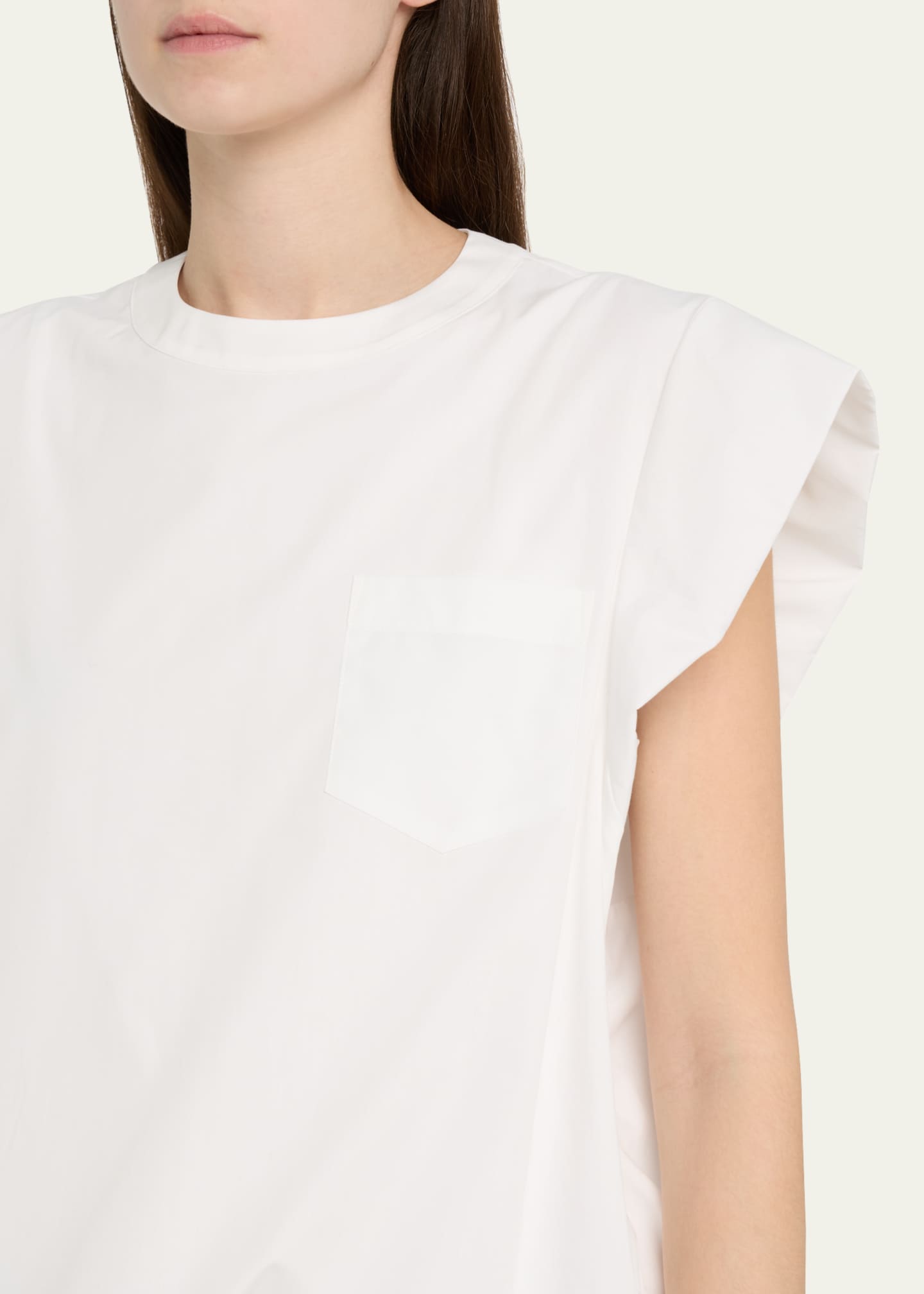 Asymmetric Cap Sleeve T-Shirt - Thumbnail 5