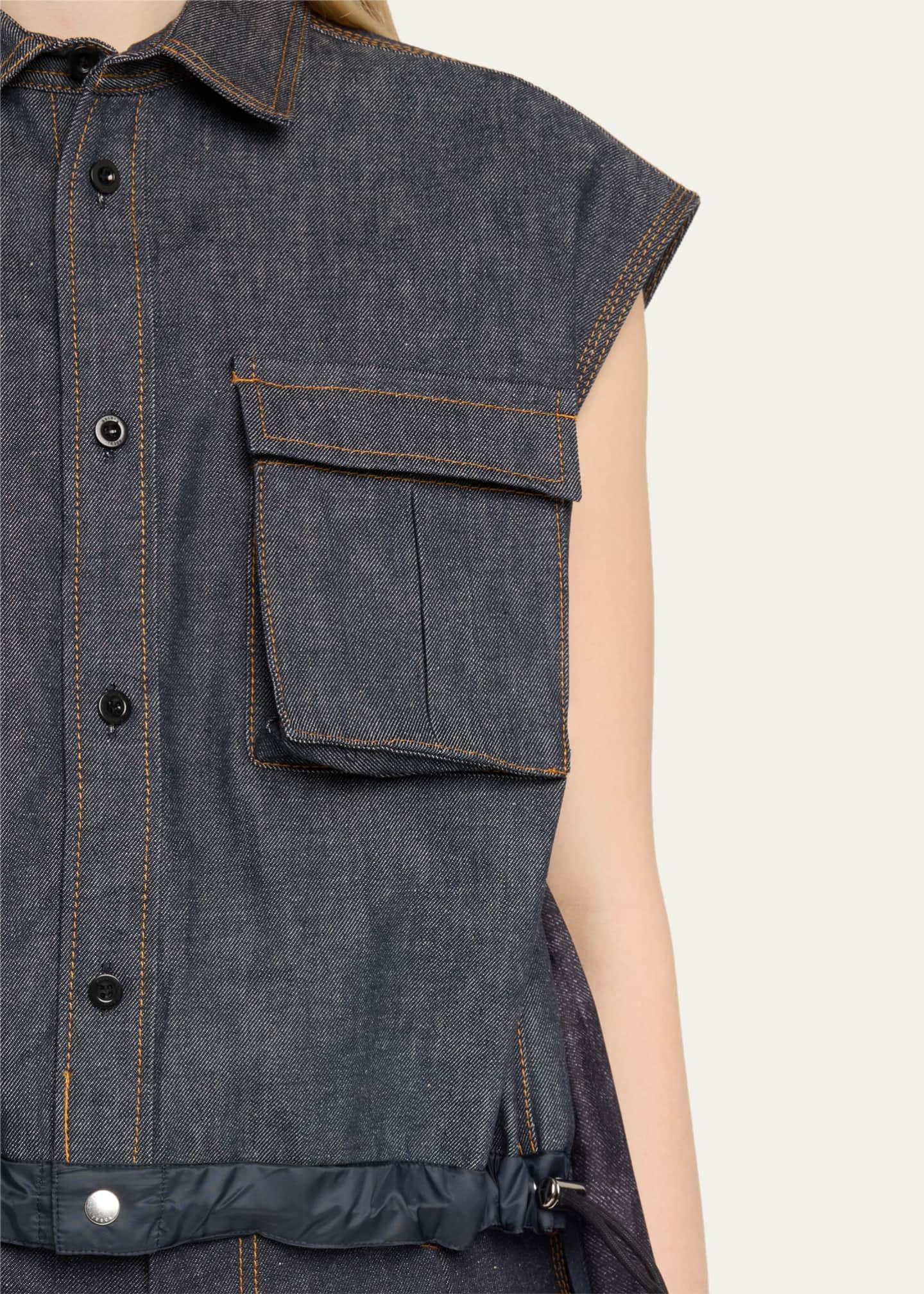 Sacai Denim Mix Shirt in Indigo – Hampden Clothing