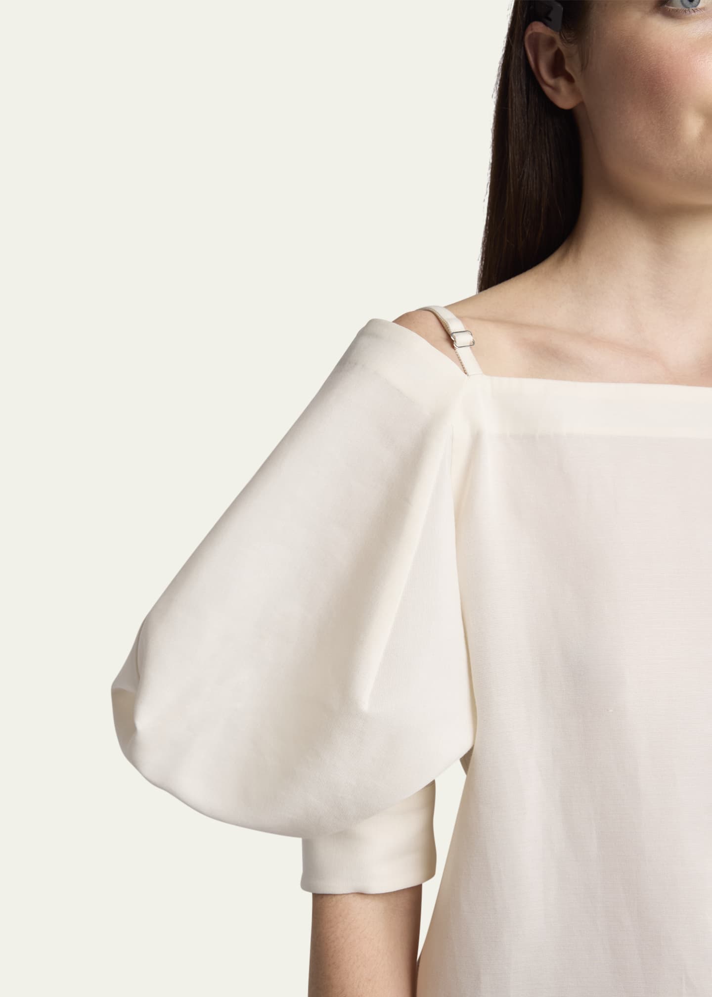 SACAI Cold-Shoulder Puff Sleeve Mini Dress Image 5 of 5