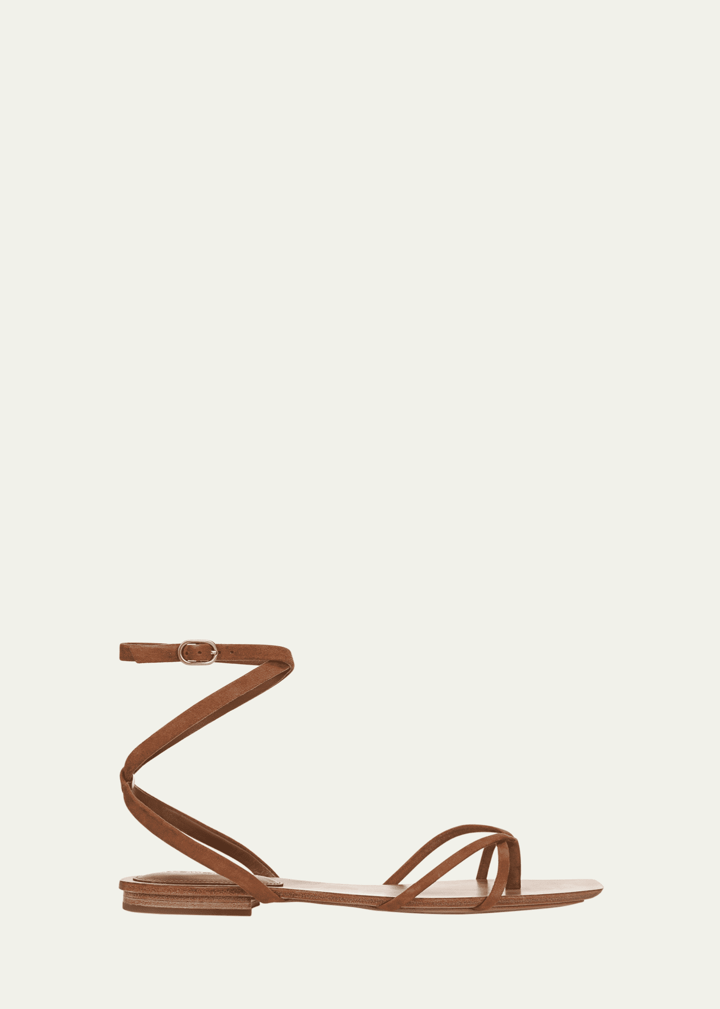 Veronica Beard Allegra Suede Flat Ankle-Strap Sandals Image 1 of 5