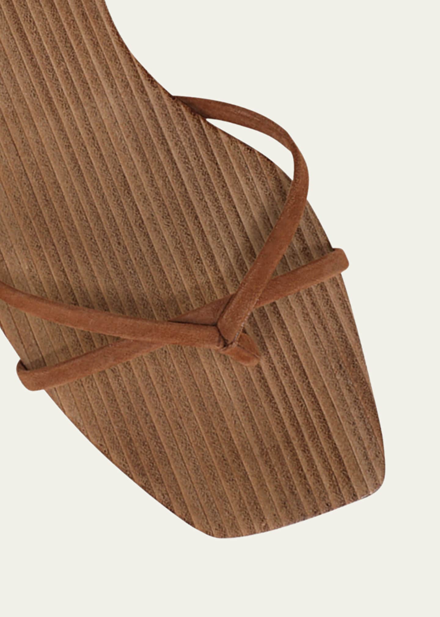 Veronica Beard Allegra Suede Flat Ankle-Strap Sandals Image 4 of 5
