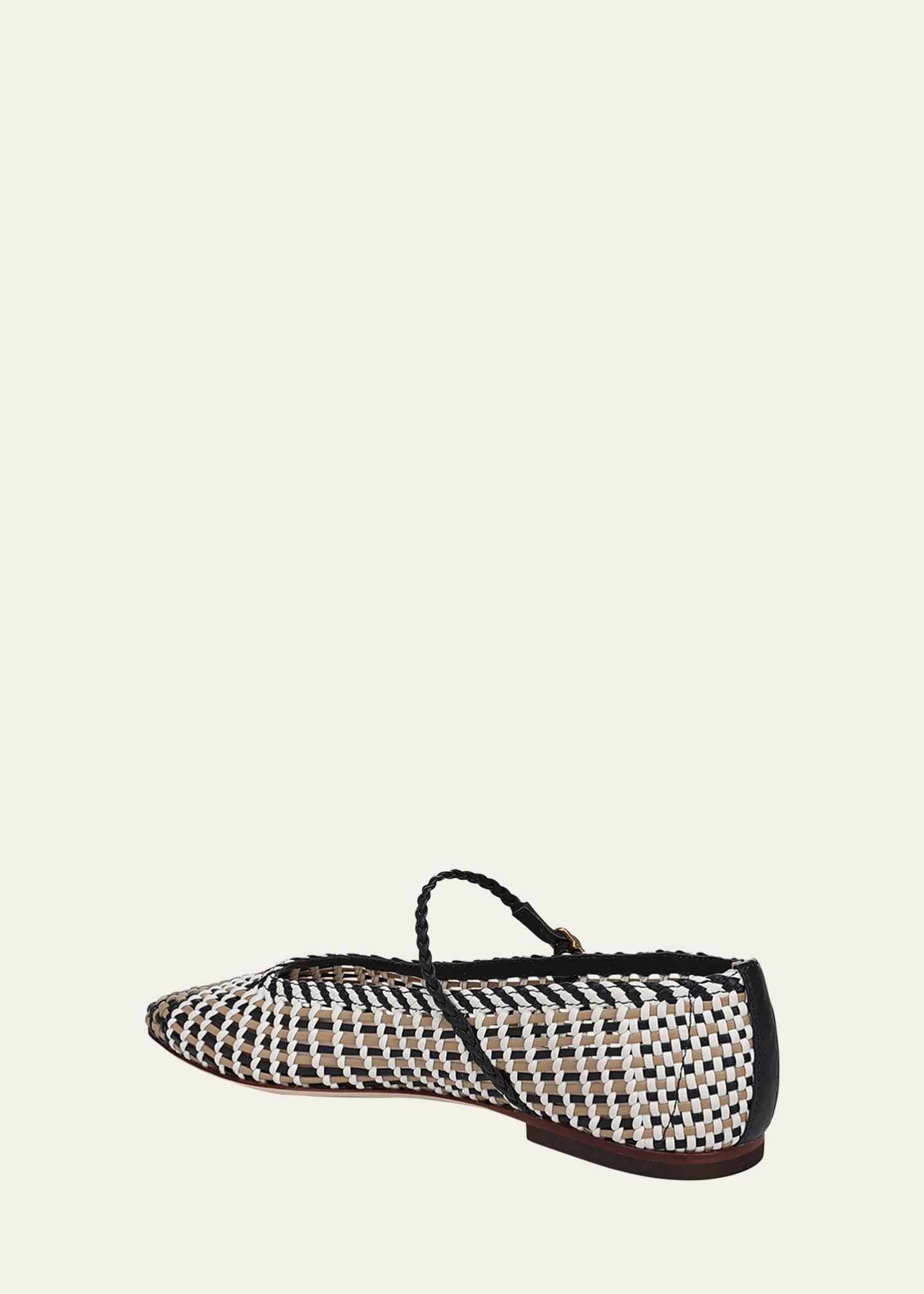 Veronica Beard Ellie Woven Leather Mary Jane Flats Image 3 of 5