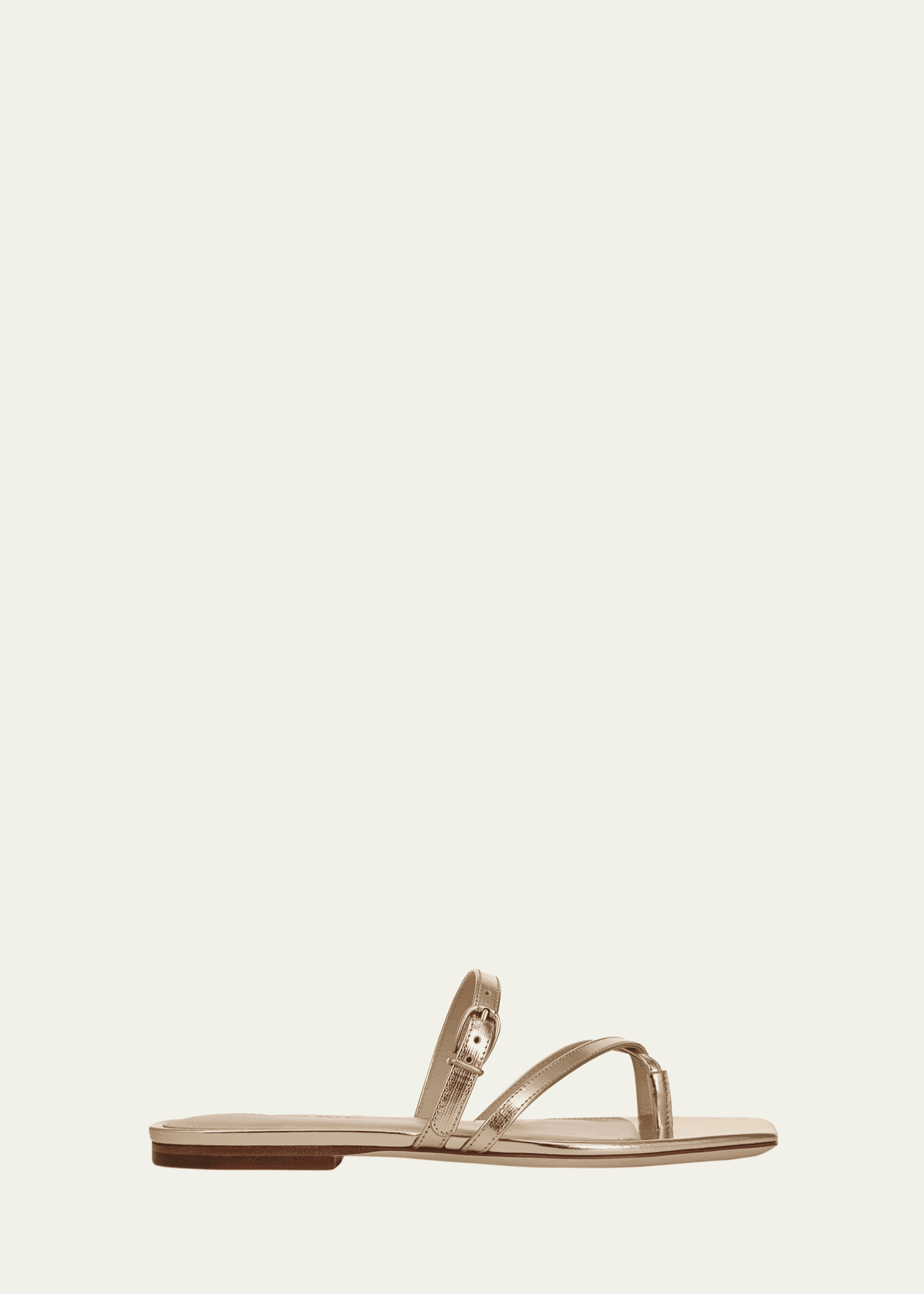 Veronica Beard Marthe Metallic Crisscross Buckle Flat Slide Sandals Image 1 of 3