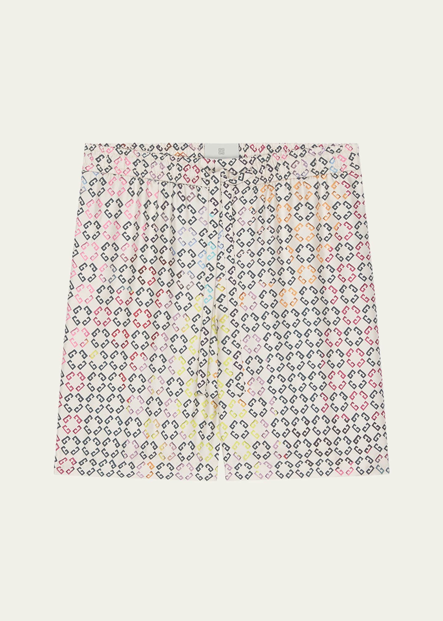 Givenchy Men's Multicolor Monogram Silk Shorts Image 1 of 2