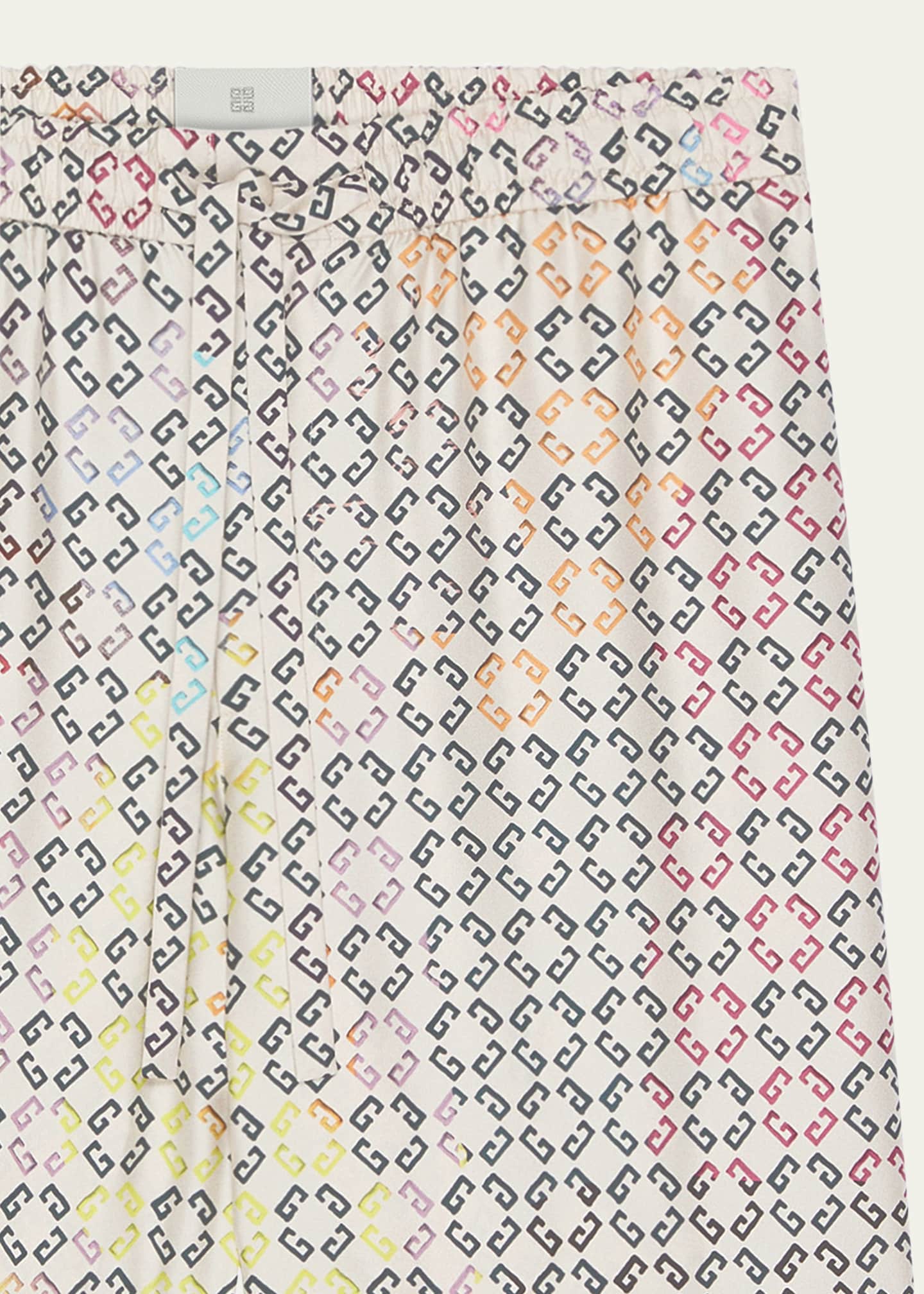 Givenchy Men's Multicolor Monogram Silk Shorts Image 2 of 2