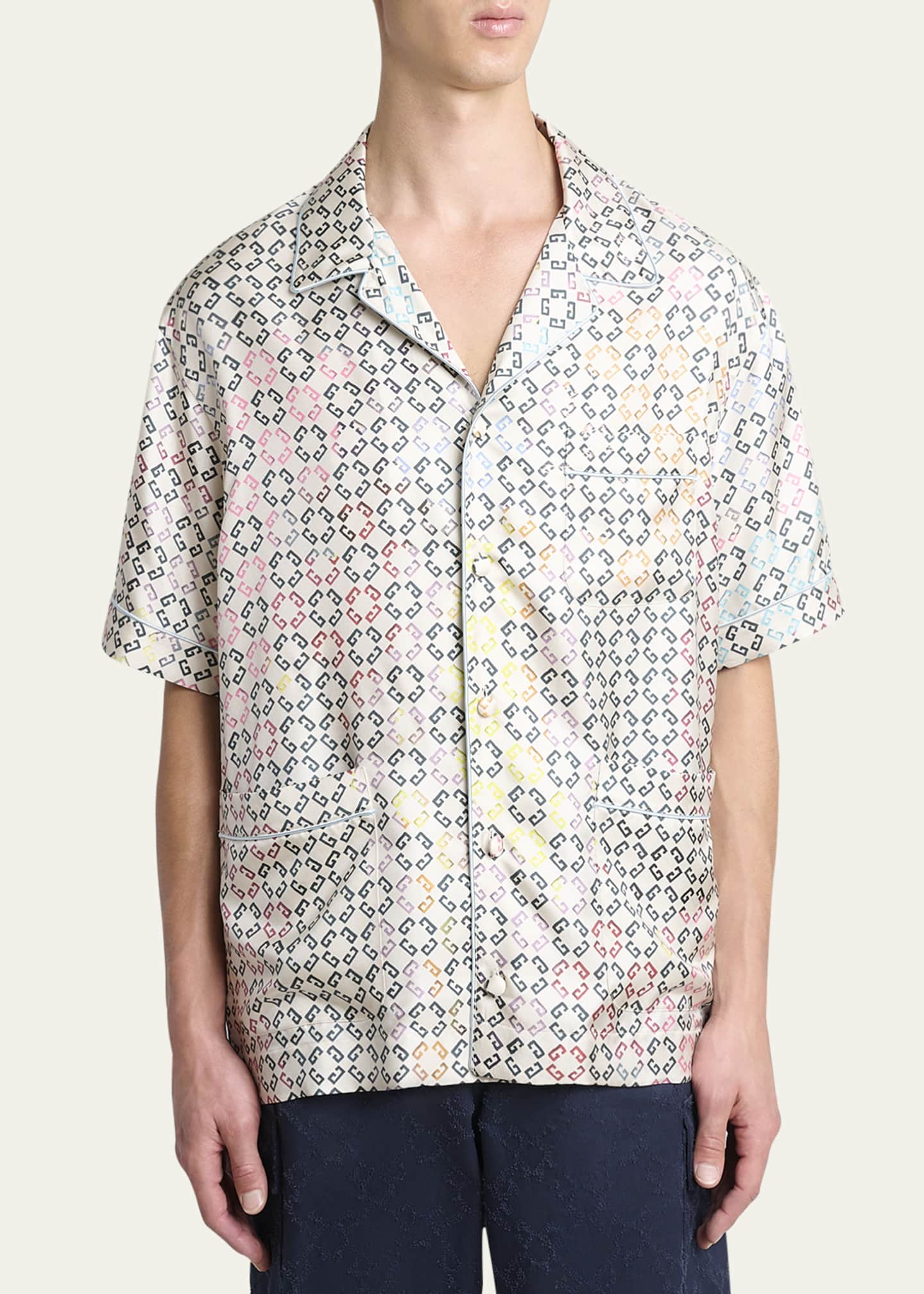 Givenchy Men's Multicolor Monogram Pajama Shirt Image 4 of 5
