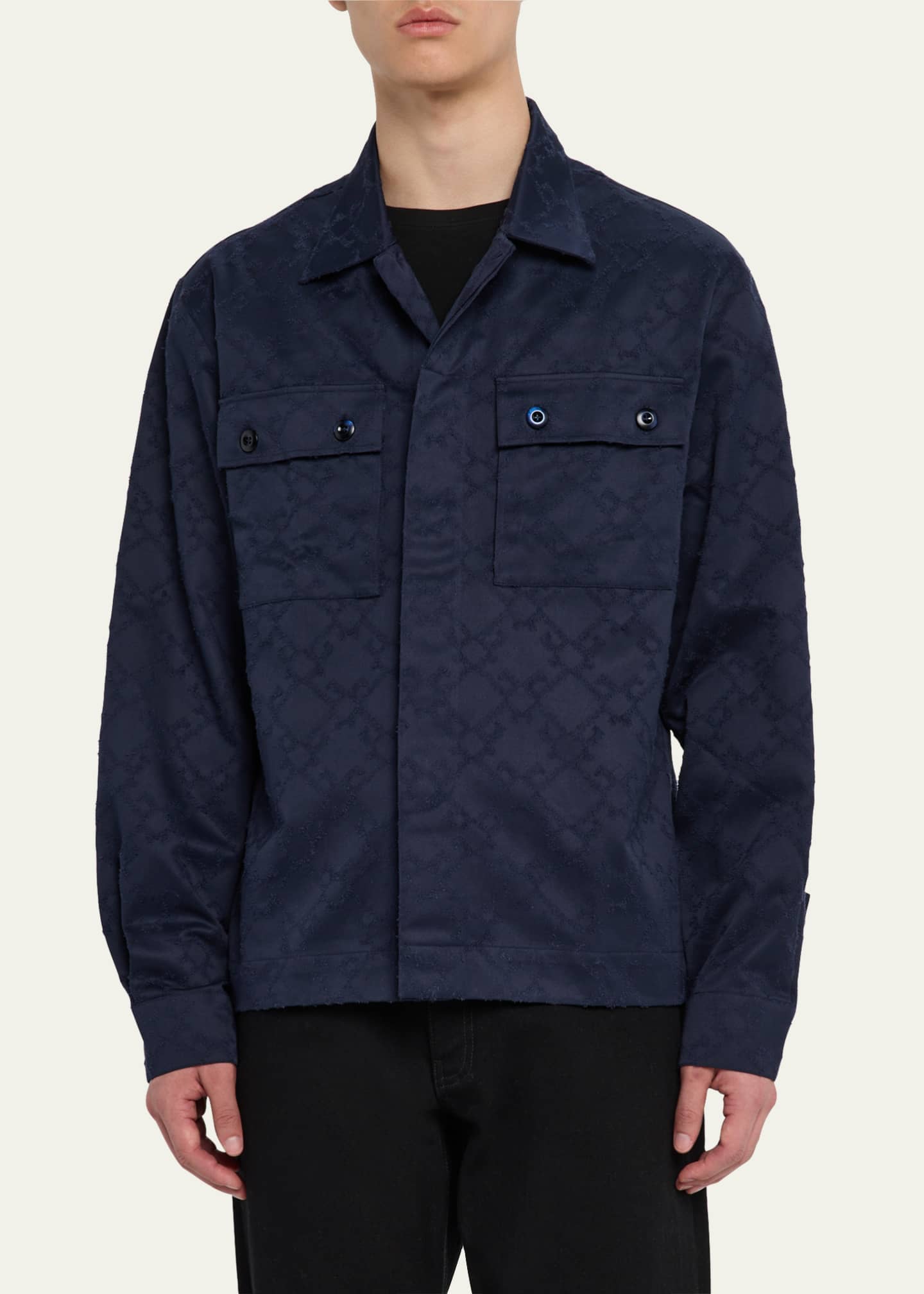 Givenchy Men's Monogram Jacquard Button-Down Shirt Image 4 of 5