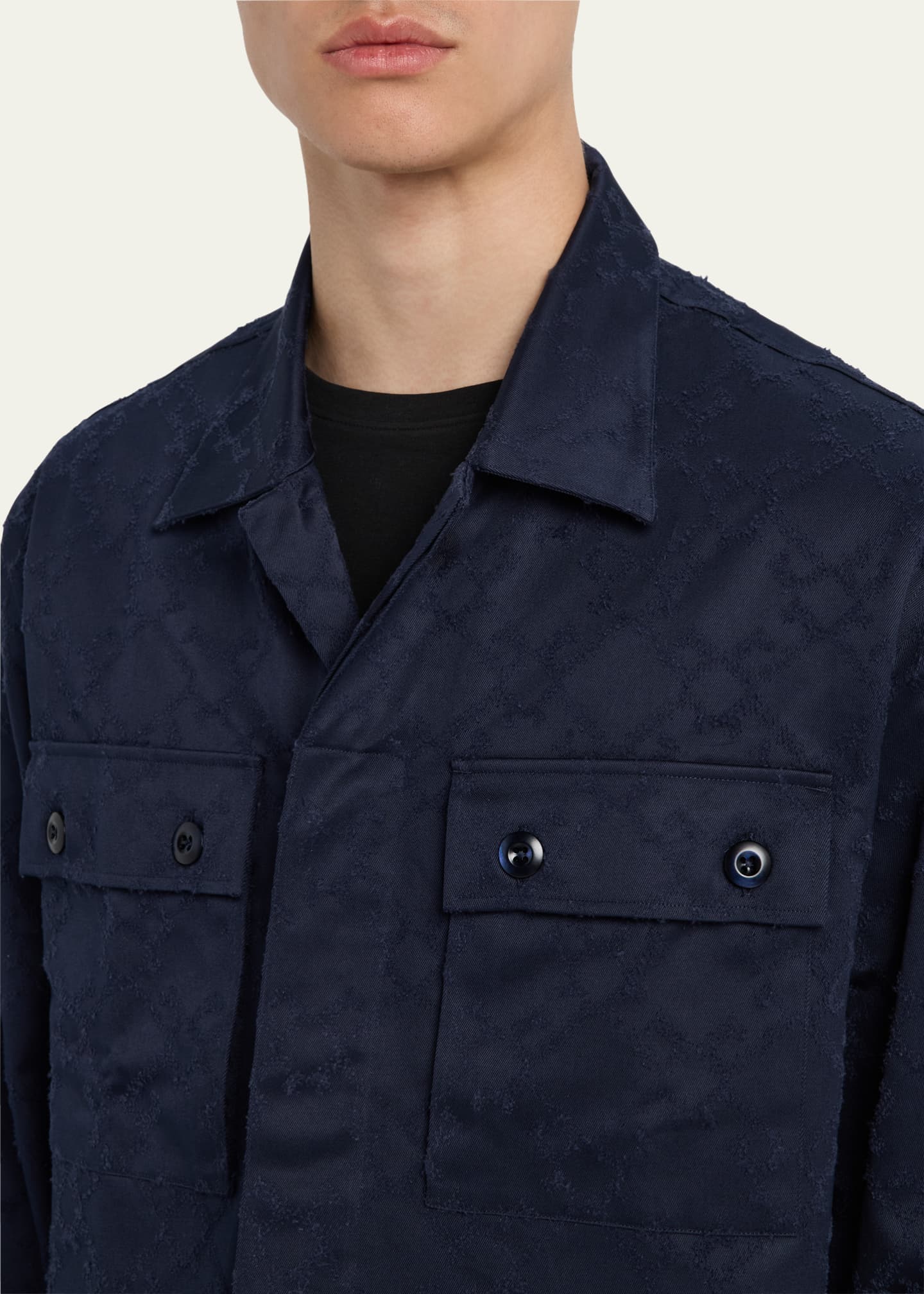 Givenchy Men's Monogram Jacquard Button-Down Shirt Image 5 of 5