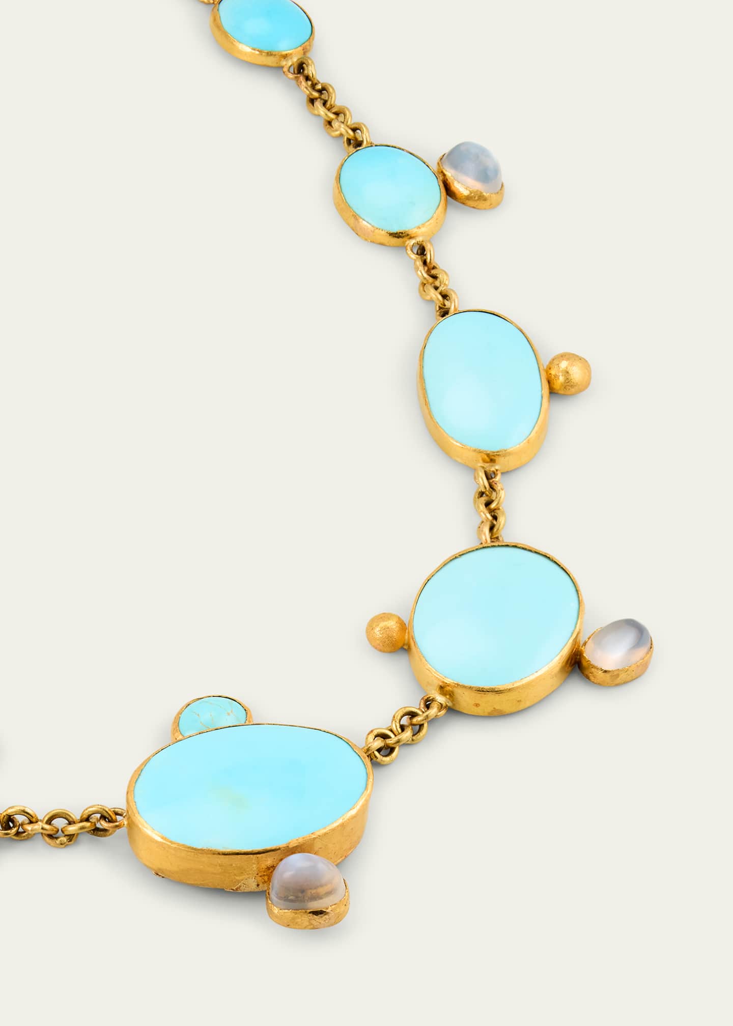 JUDY GEIB Pale Persian Turquoise and Moonstone Necklace Image 3 of 4
