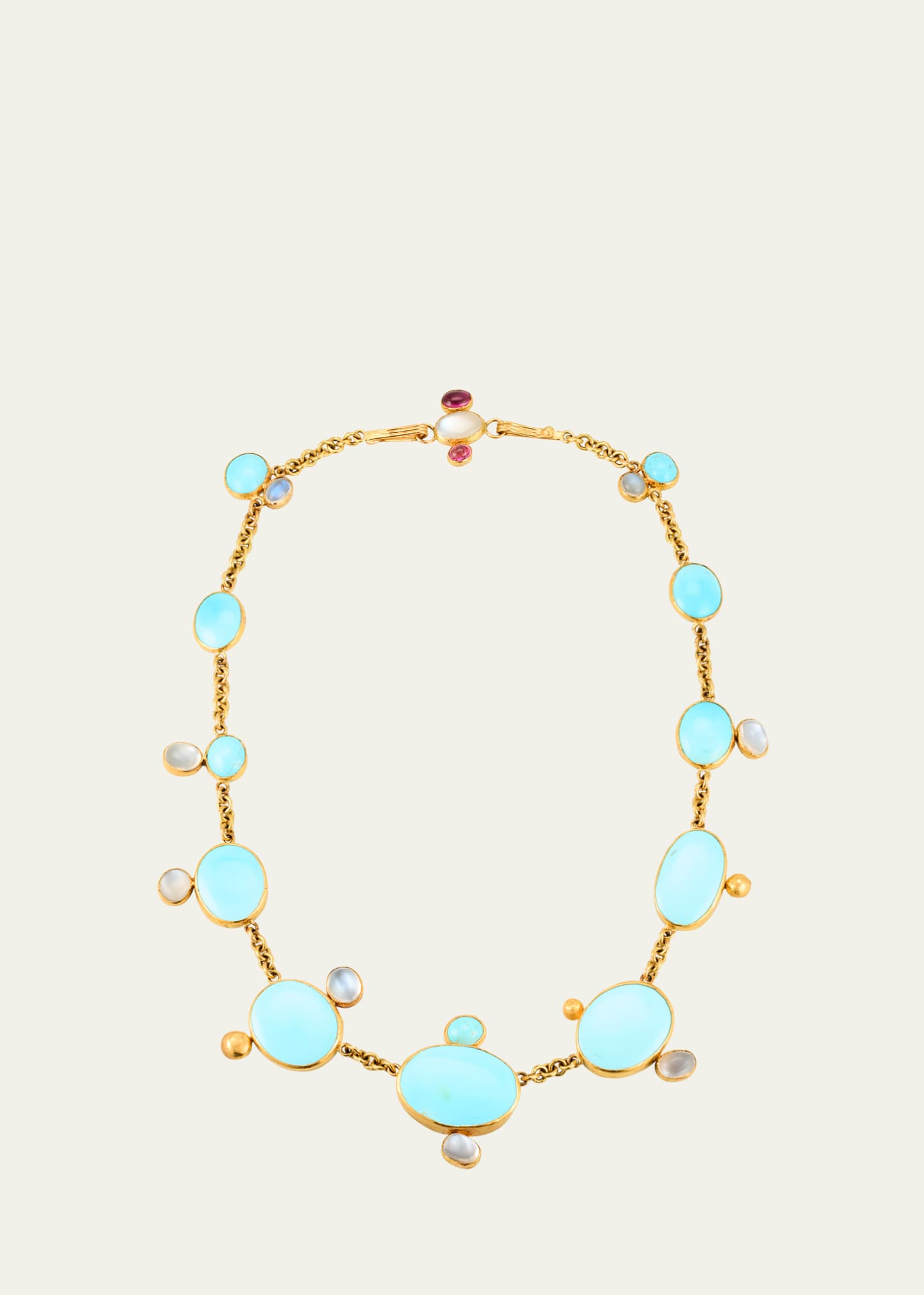 JUDY GEIB Pale Persian Turquoise and Moonstone Necklace Image 1 of 4