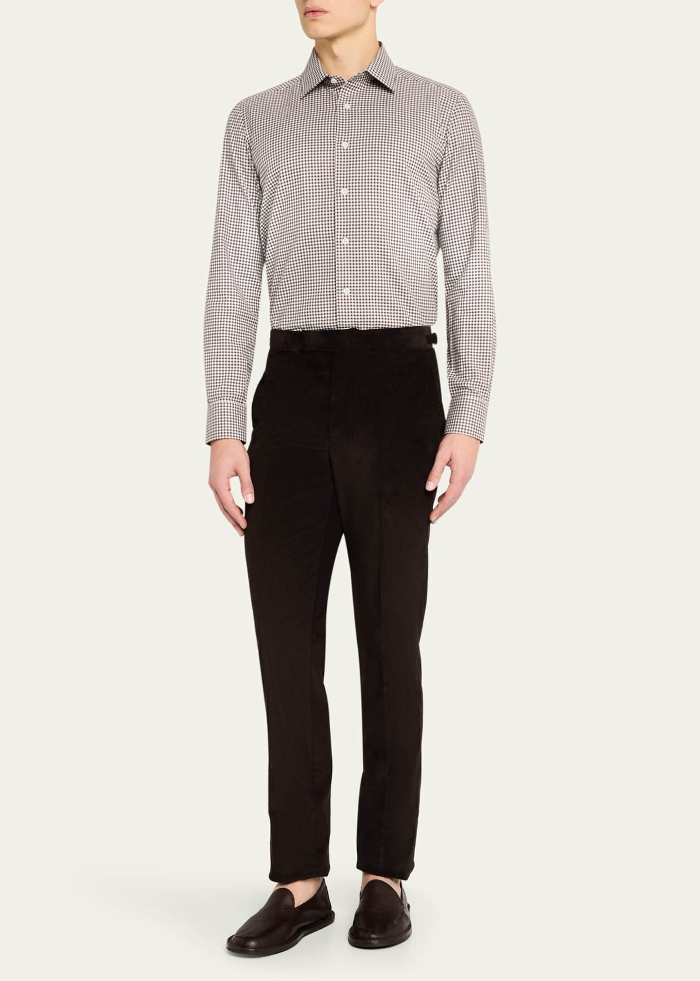 Anderson & Sheppard Men's Cotton Gingham Sport Shirt Image 2 of 5