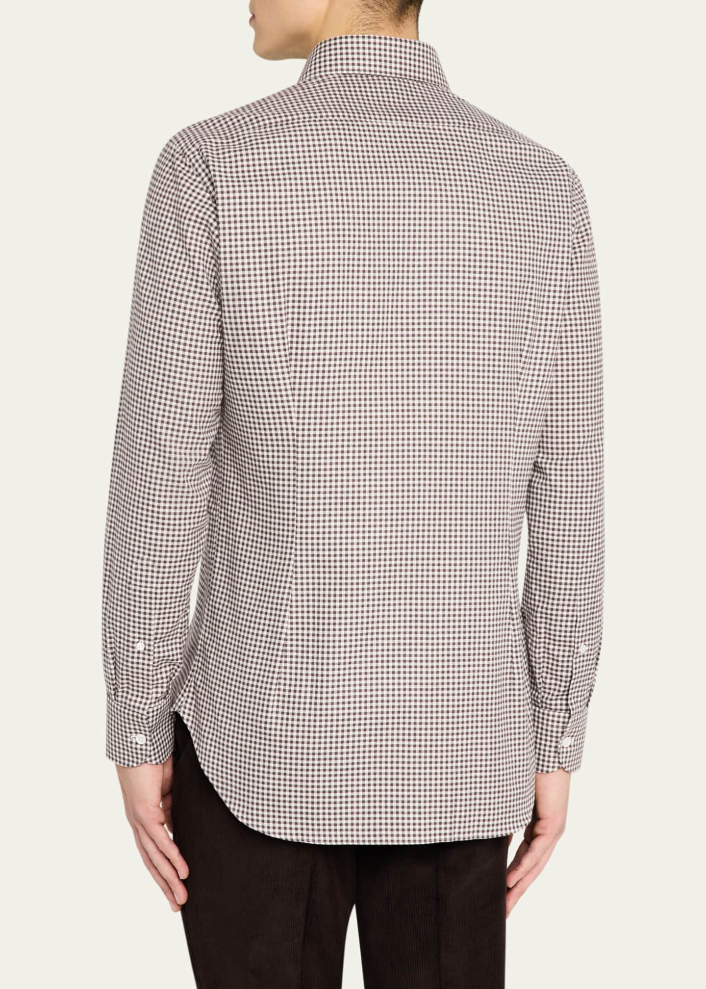 Anderson & Sheppard Men's Cotton Gingham Sport Shirt Image 3 of 5