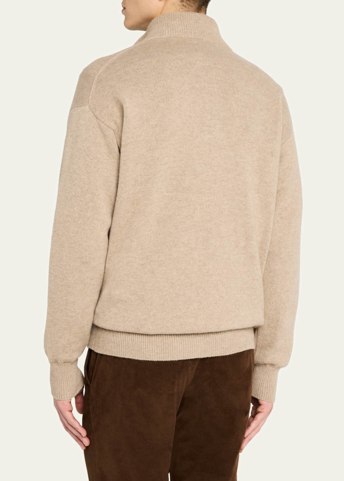 Anderson & Sheppard Men's Cashmere Quarter-Placket Sweater Image 3 of 5